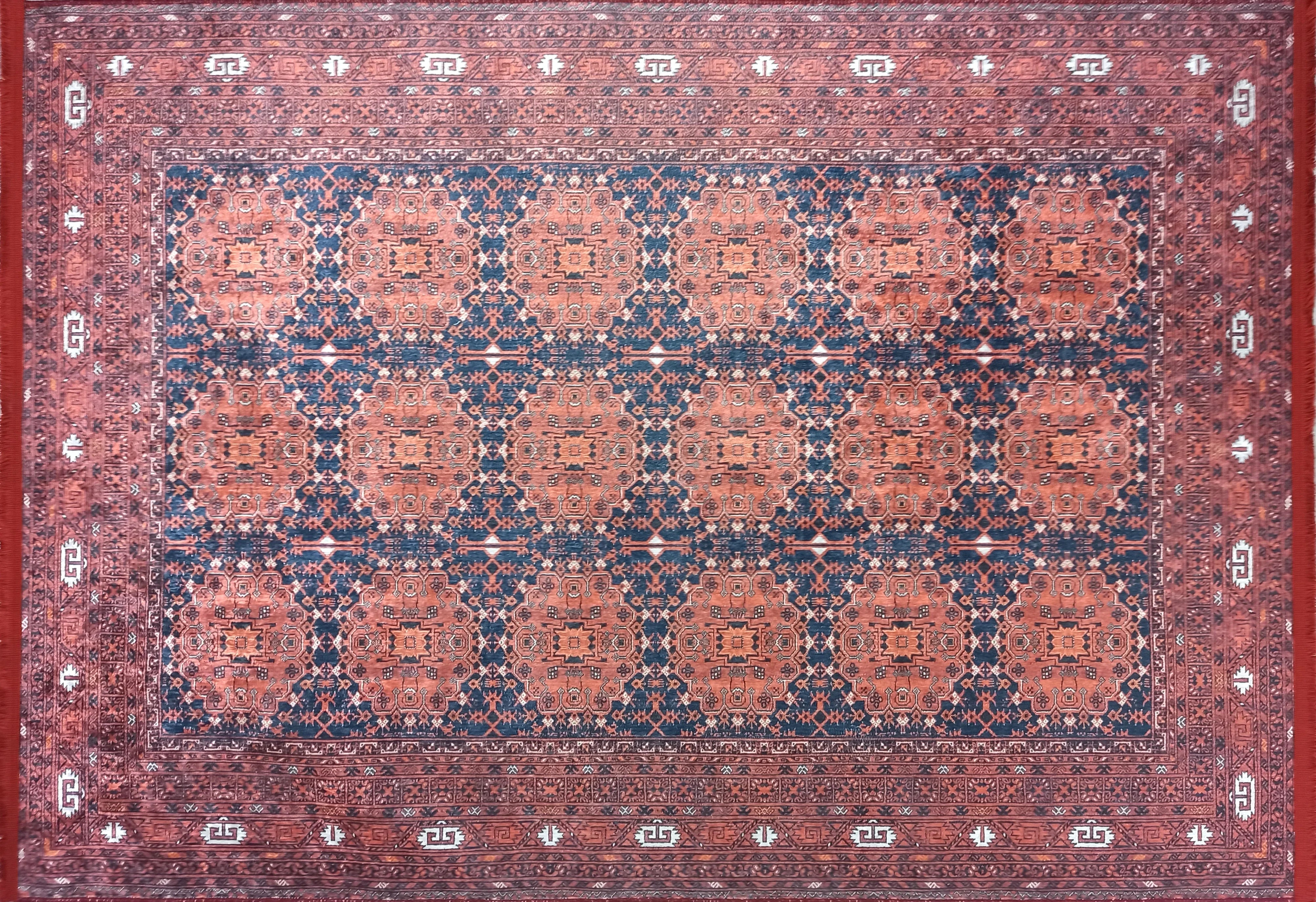 İran Kırmızı Geometrik Desenli Halı-Pera Halı