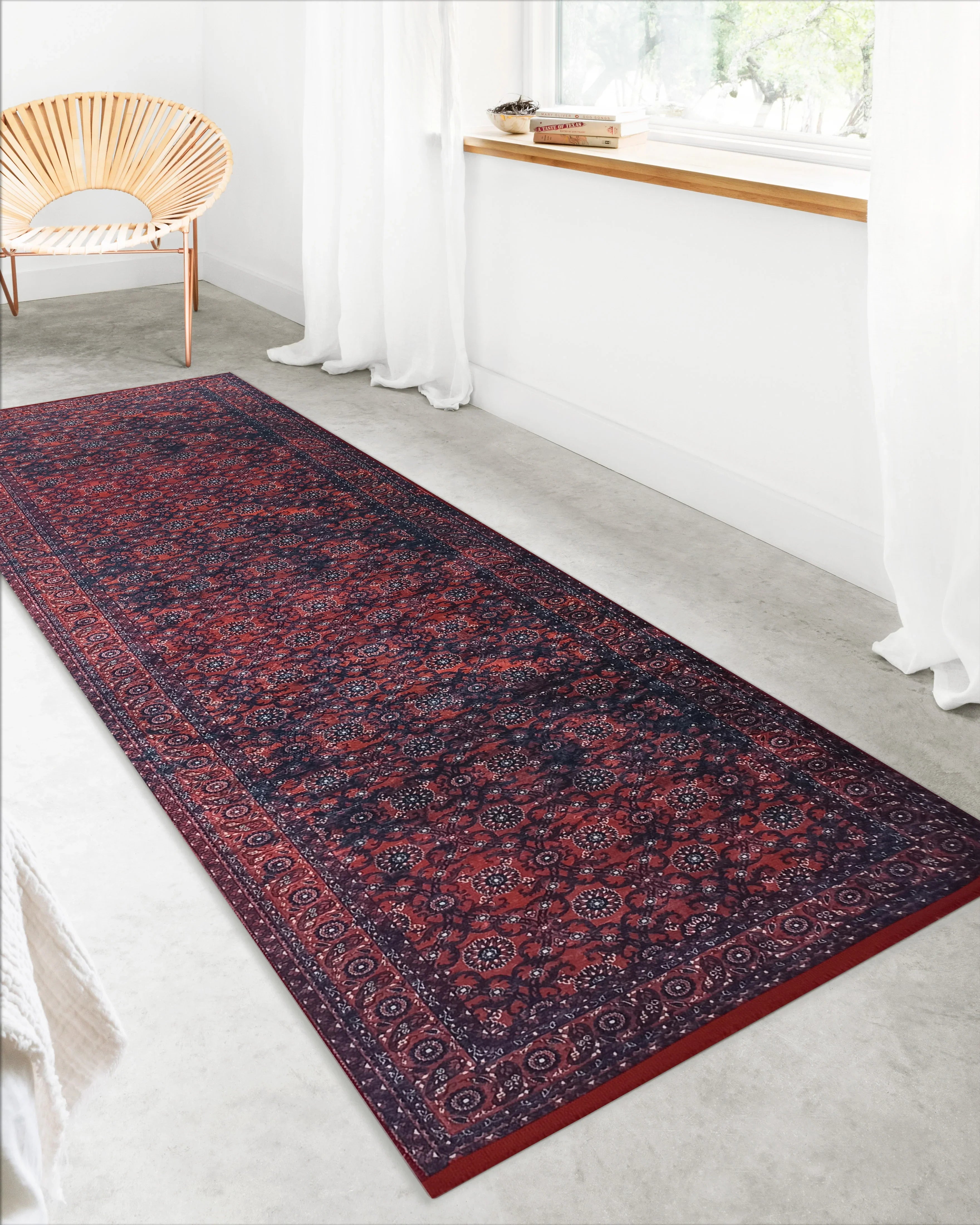 İran Kırmızı Uşak Vintage Tarzı Koridor Halısı-Pera Halı