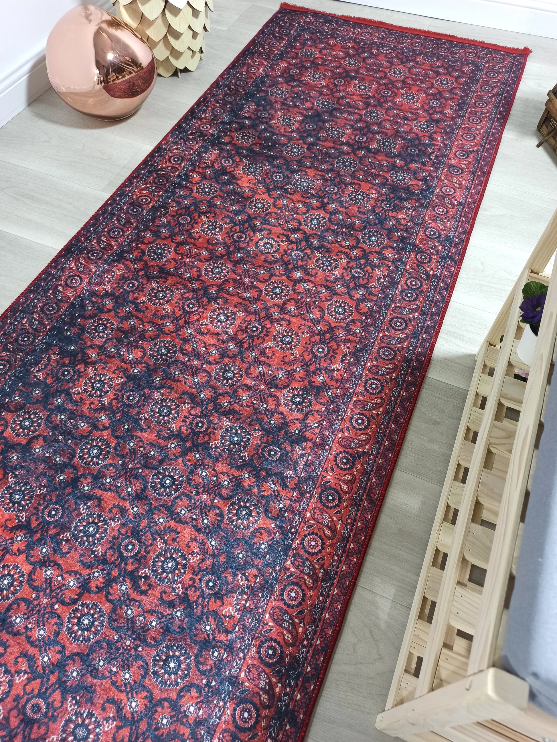 İran Kırmızı Uşak Vintage Tarzı Koridor Halısı