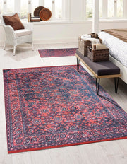 İran Kırmızı Uşak Vintage Tarzı Koridor Halısı