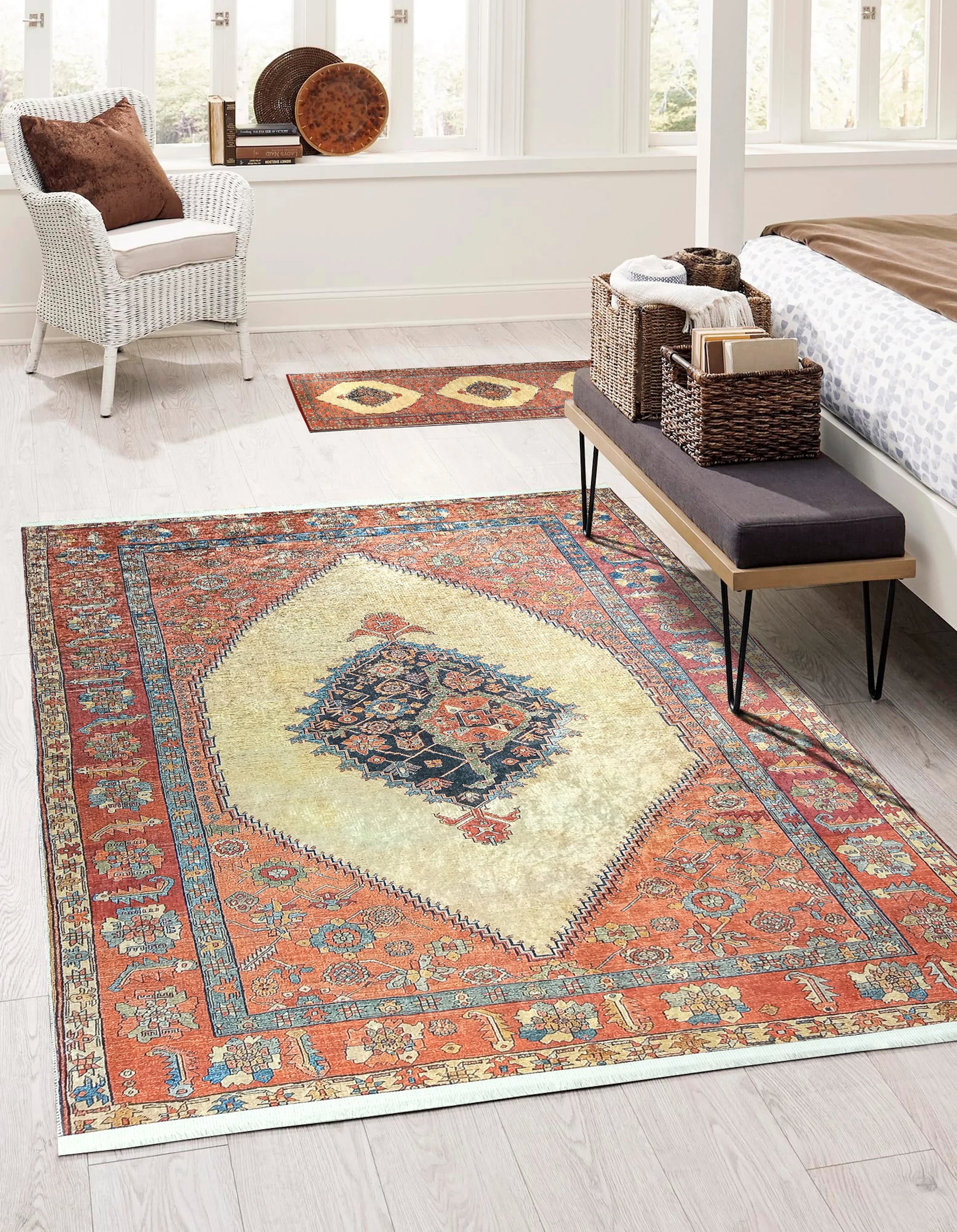 İran Turuncu Bej Vintage Halı-Pera Halı