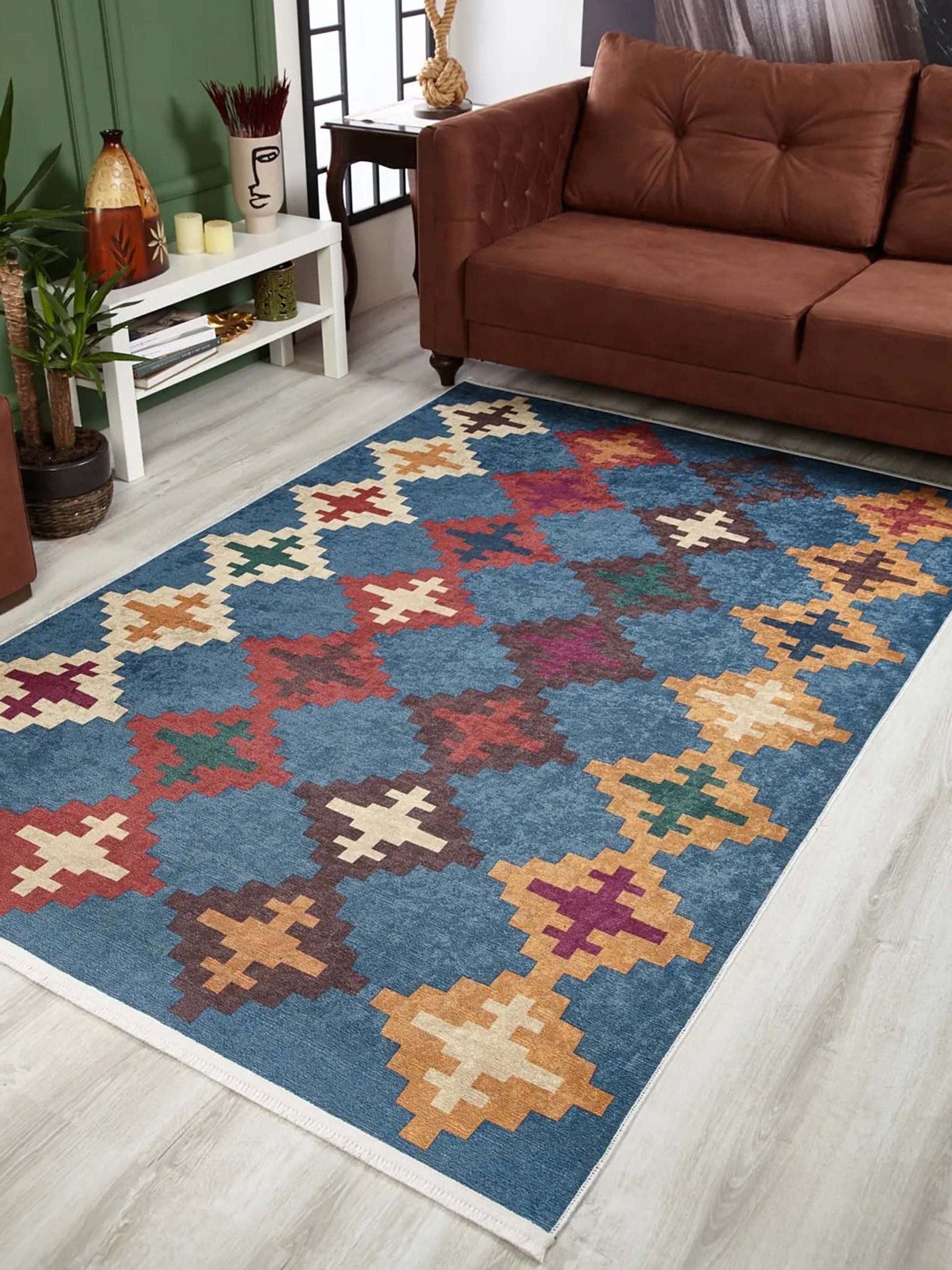 Bej Mavi Kilim Halı - Pera Halı