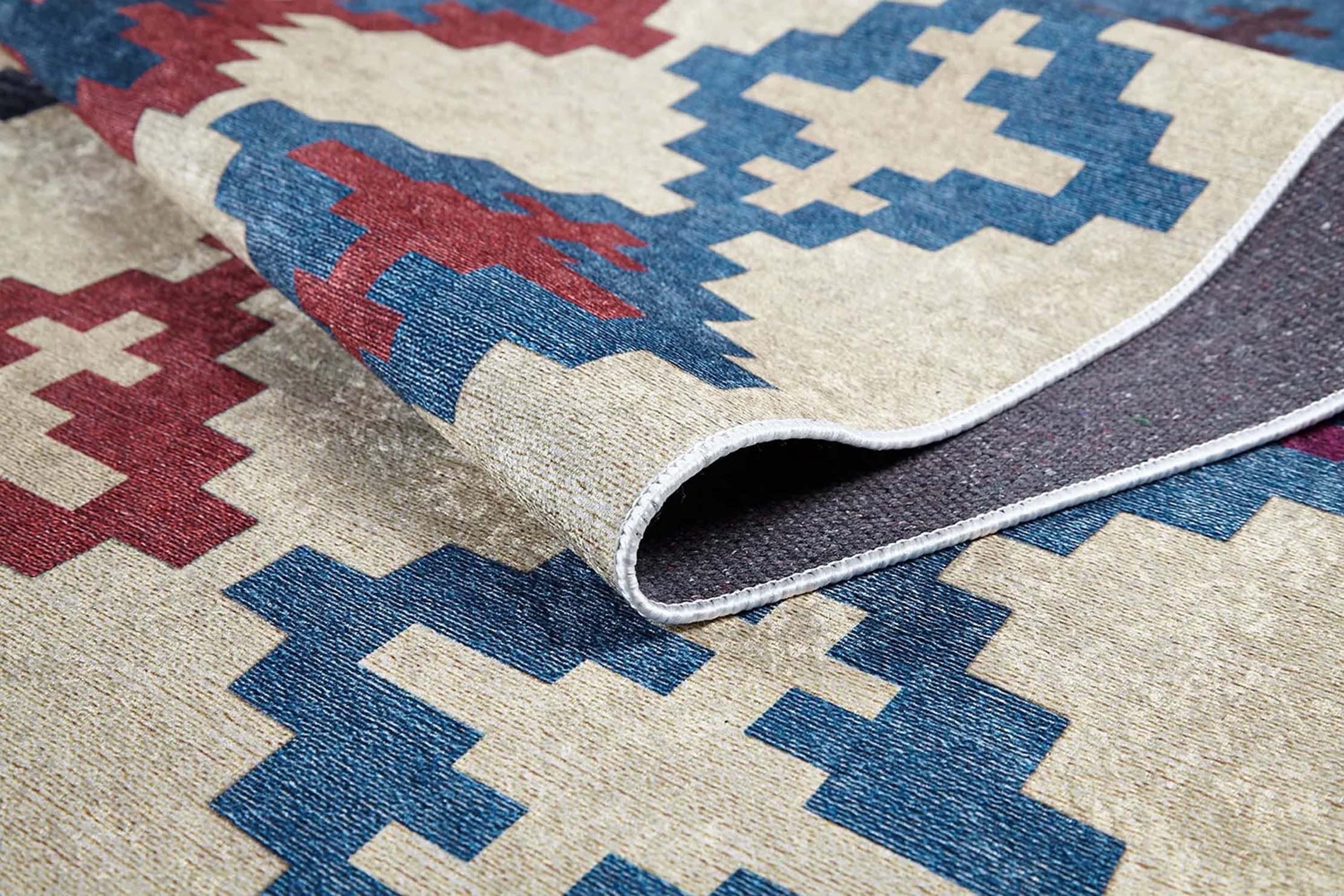 Bej Mavi Kilim Halı - Pera Halı
