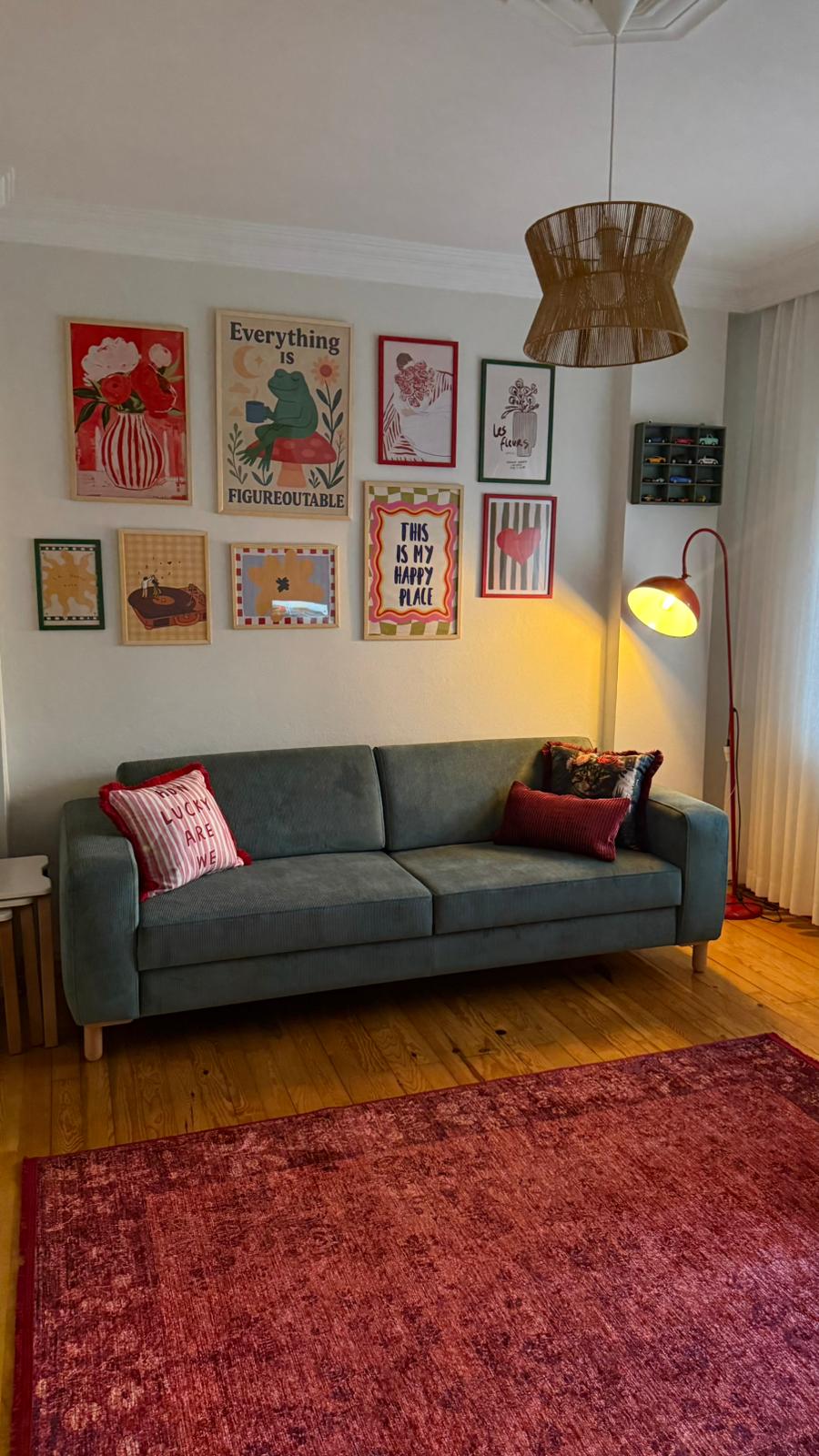 Kırmızı Eskitme Bordo Klasik Desenli Vintage Salon Halısı - Pera Halı