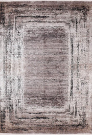 Kahve Bej Eskitme Dikdörtgen Desen Halı-Pera Halı