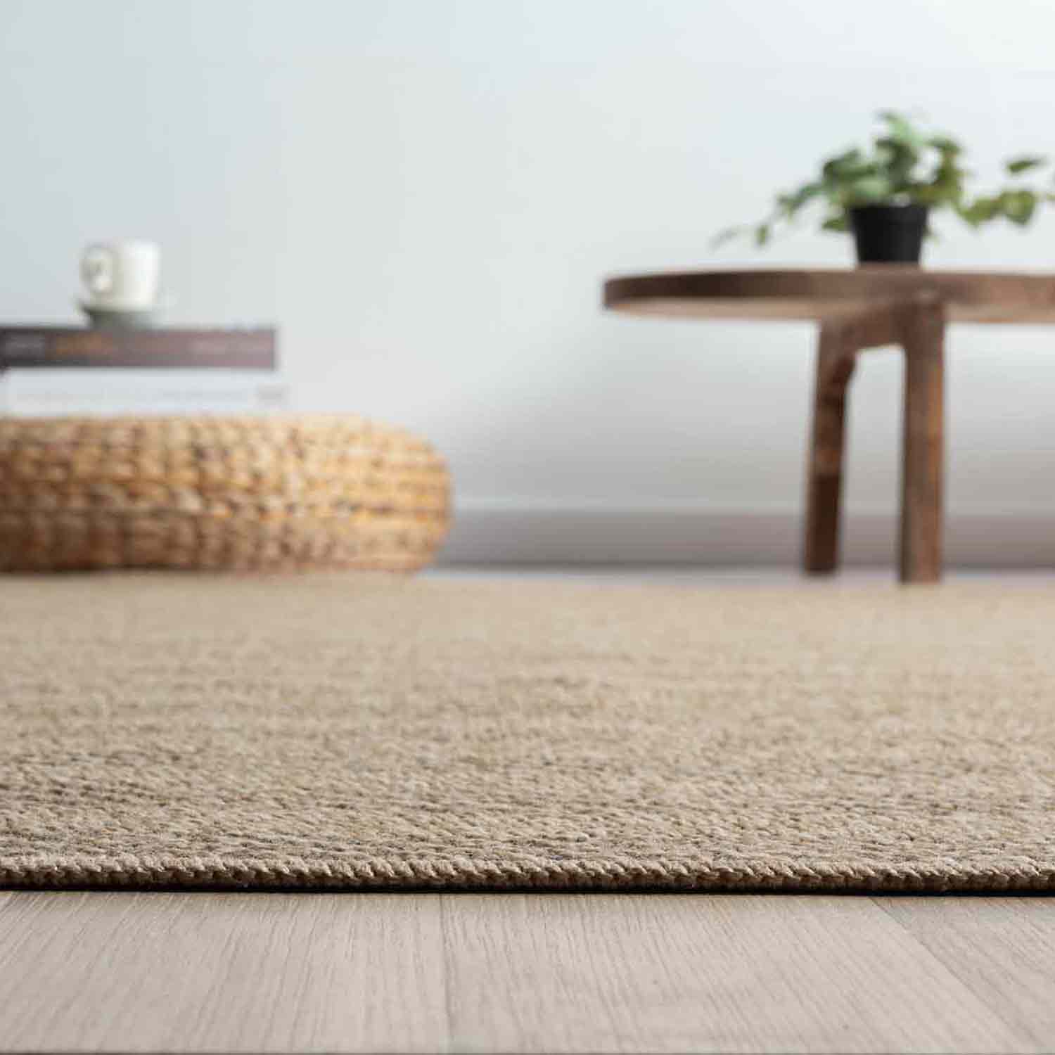 Kahve Bej Kılçık Desenli Modern Jüt Halı-Pera Halı