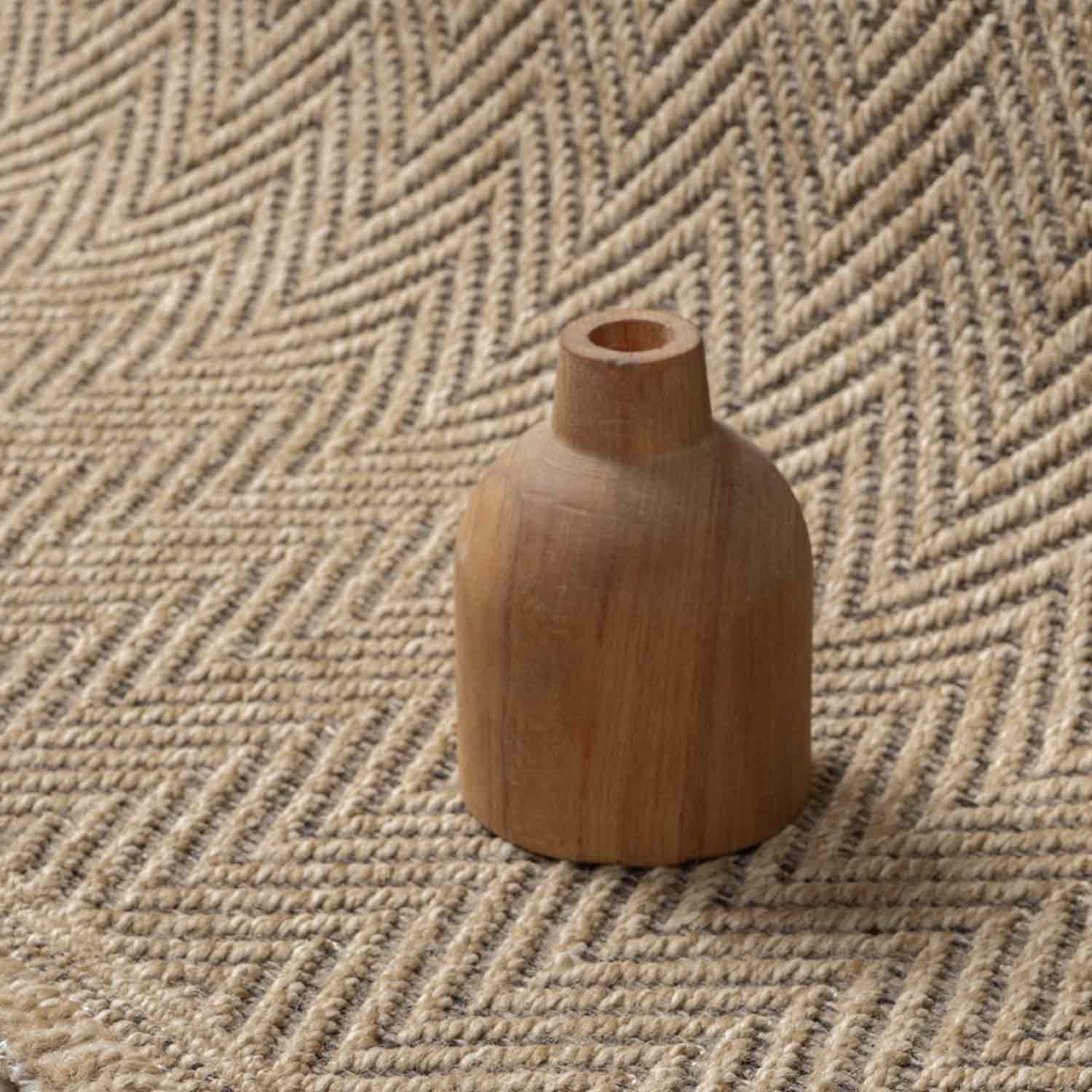 Kahve Bej Kılçık Desenli Modern Jüt Halı-Pera Halı