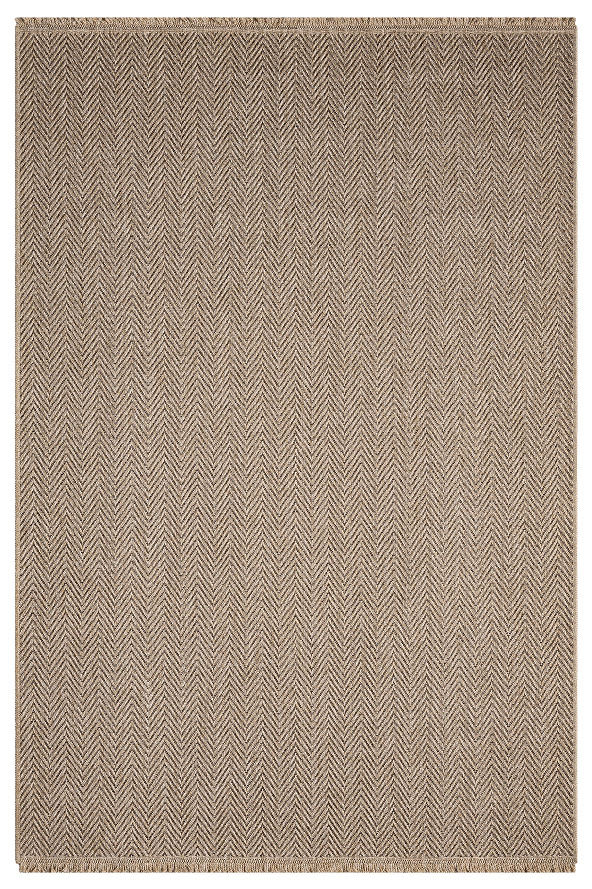 Kahve Bej Kılçık Desenli Modern Jüt Halı-Pera Halı