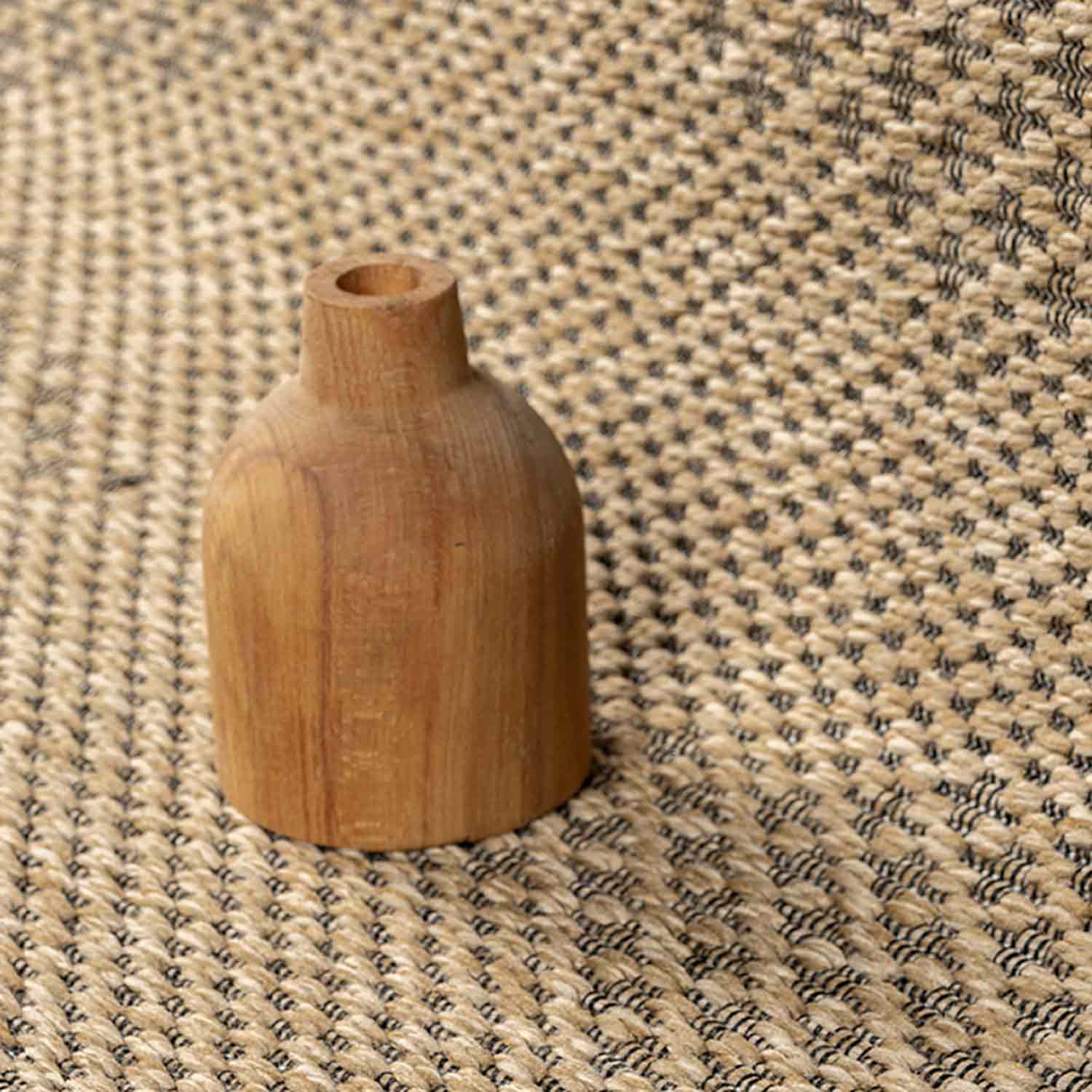 Kahve Bej Siyah Melanj Baklava Desenli Modern Halı-Pera Halı