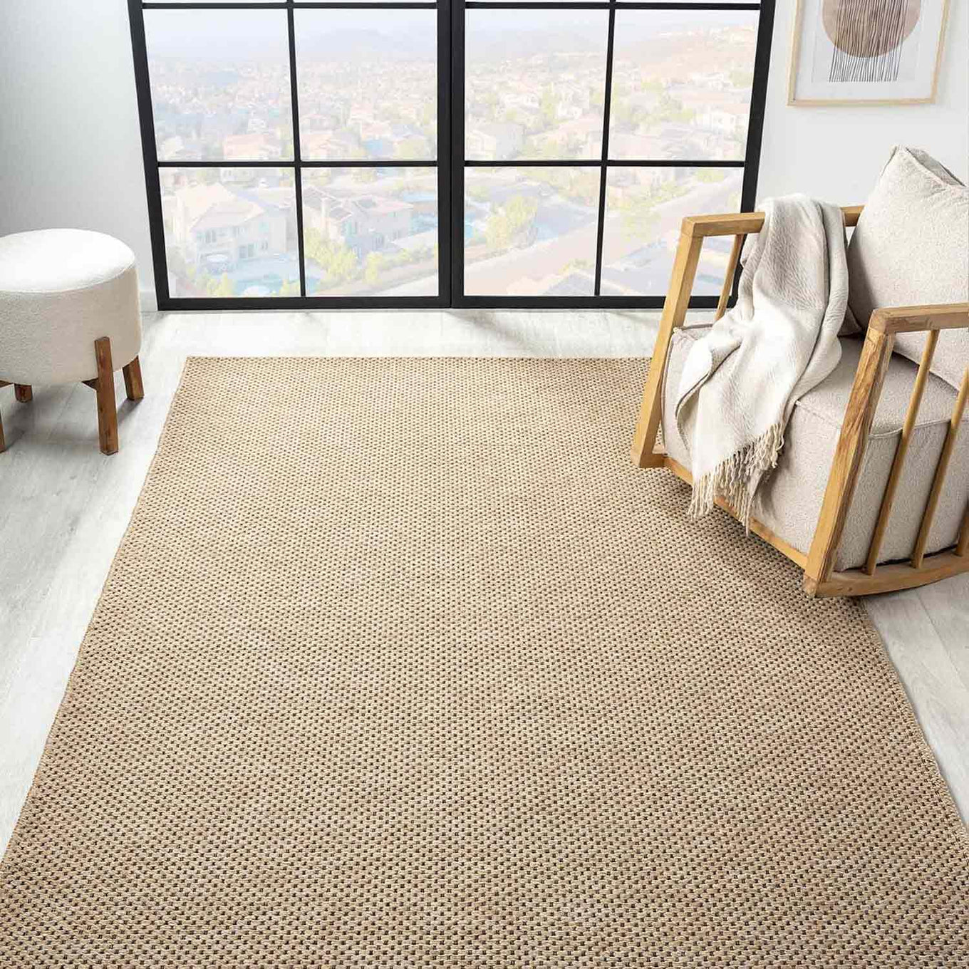 Kahve Bej Siyah Melanj Noktalı Modern Halı