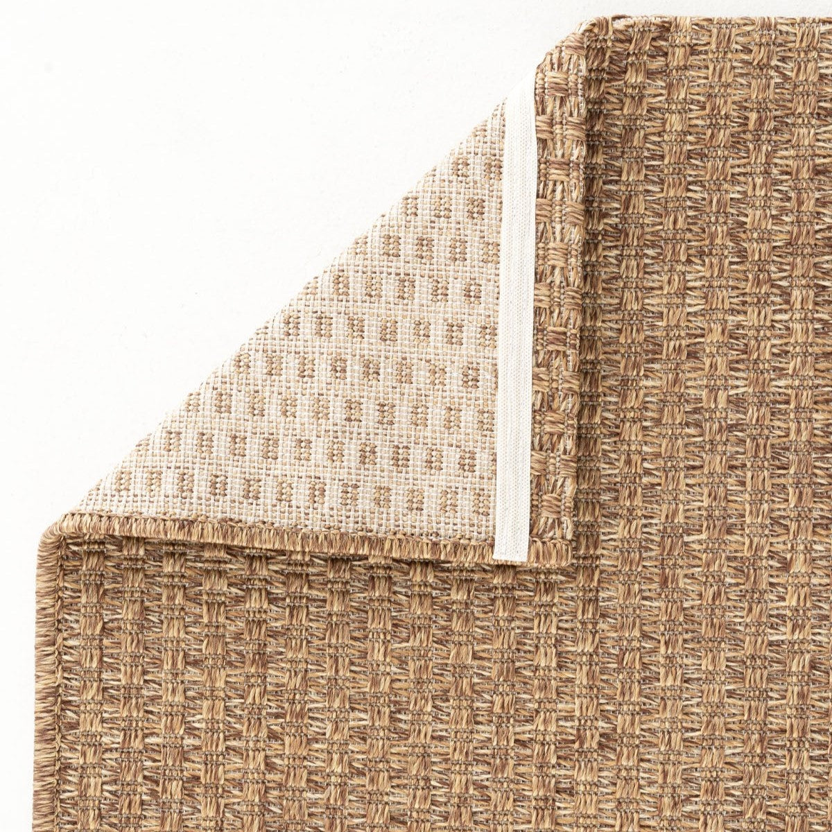 Kahve Toprak Tonlarında Hasır Dokulu Modern Halı-Pera Halı