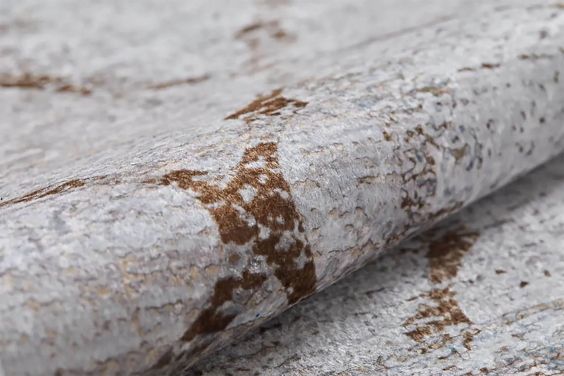 Kahverengi Bej Geometrik Antik Art Deco Halı-Pera Halı