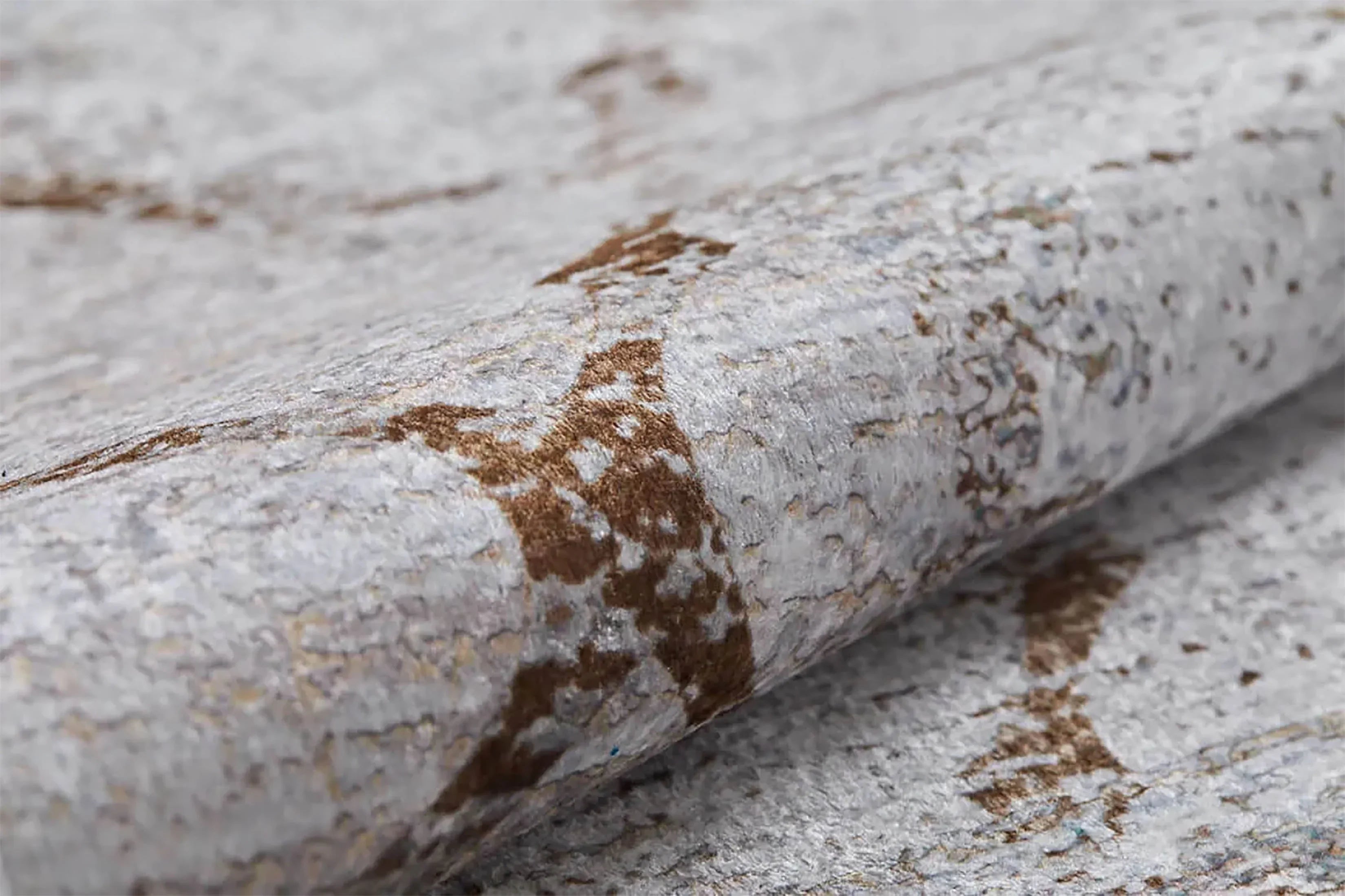 Kahverengi Bej Geometrik Antik Art Deco Halı-Pera Halı