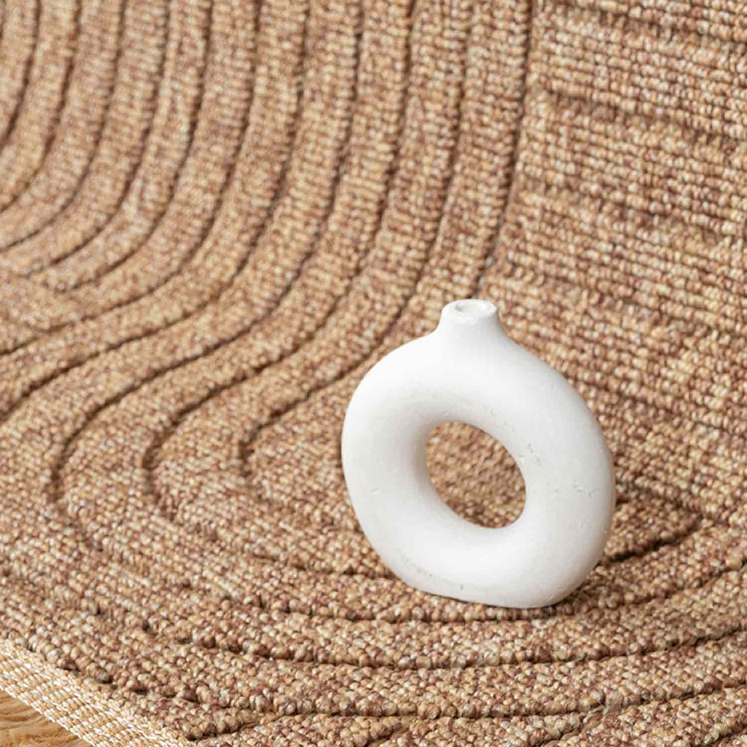 Kahverengi Geometrik Desenli Modern Halı-Pera Halı