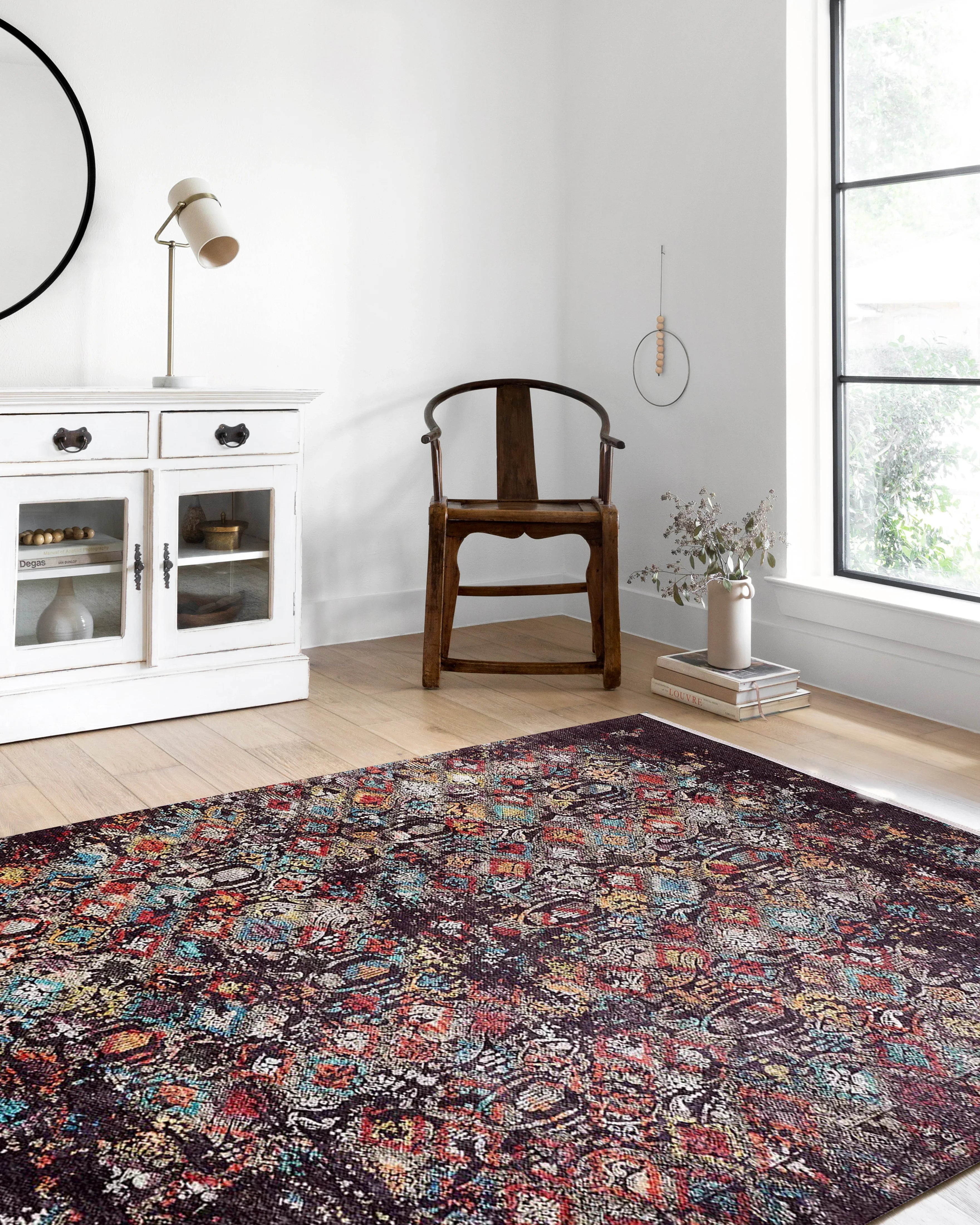 Kahverengi Modern Boho Geometrik Halı-Pera Halı