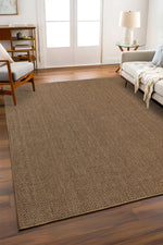 Kahve ve Siyah Balıksırtı Sisal Halı