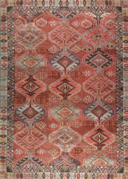 Grauer Vintage-Teppich mit geometrischem Muster