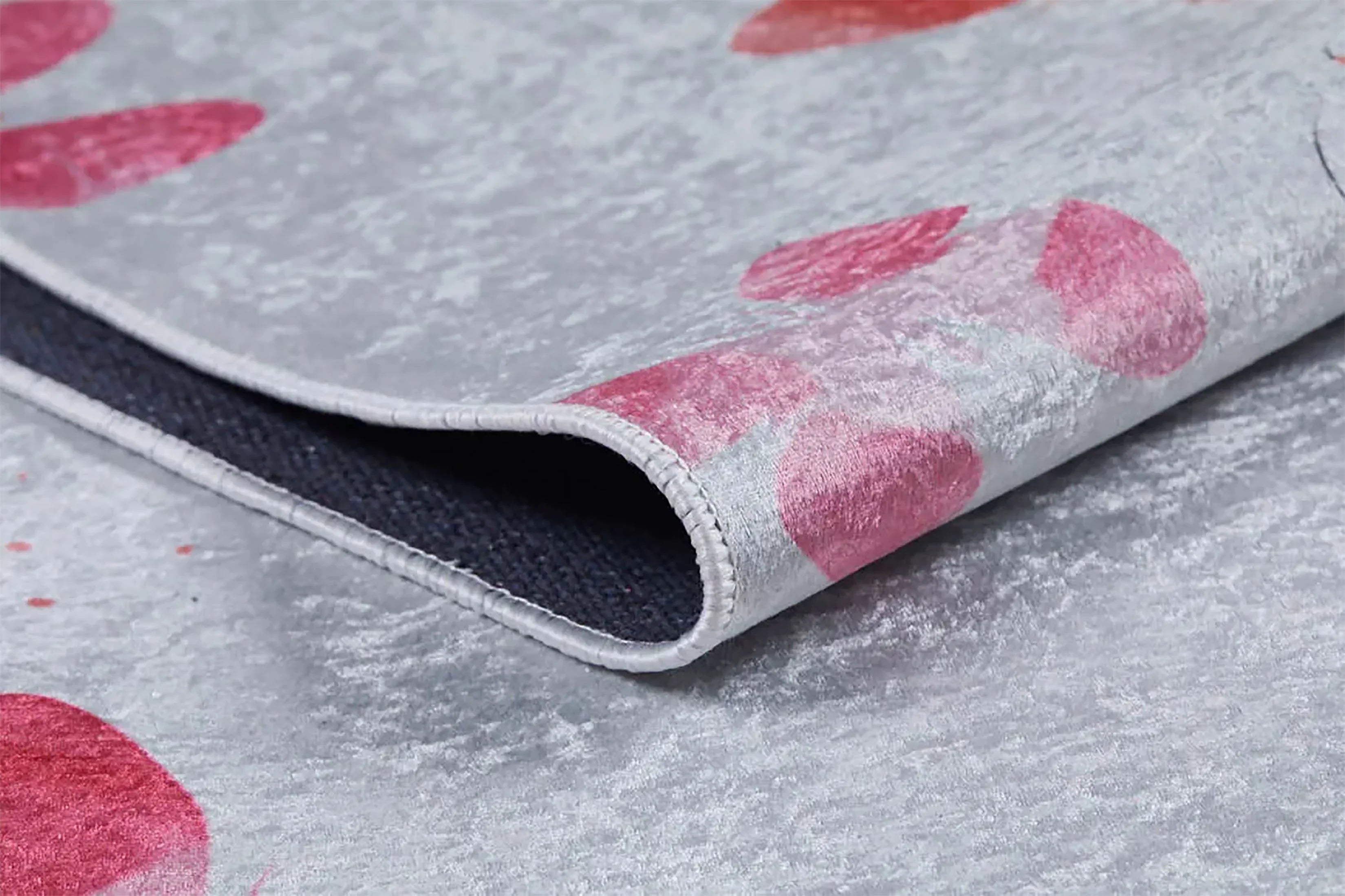 Kelebekli Pembe Gri Çocuk Odası Halısı-Pera Halı