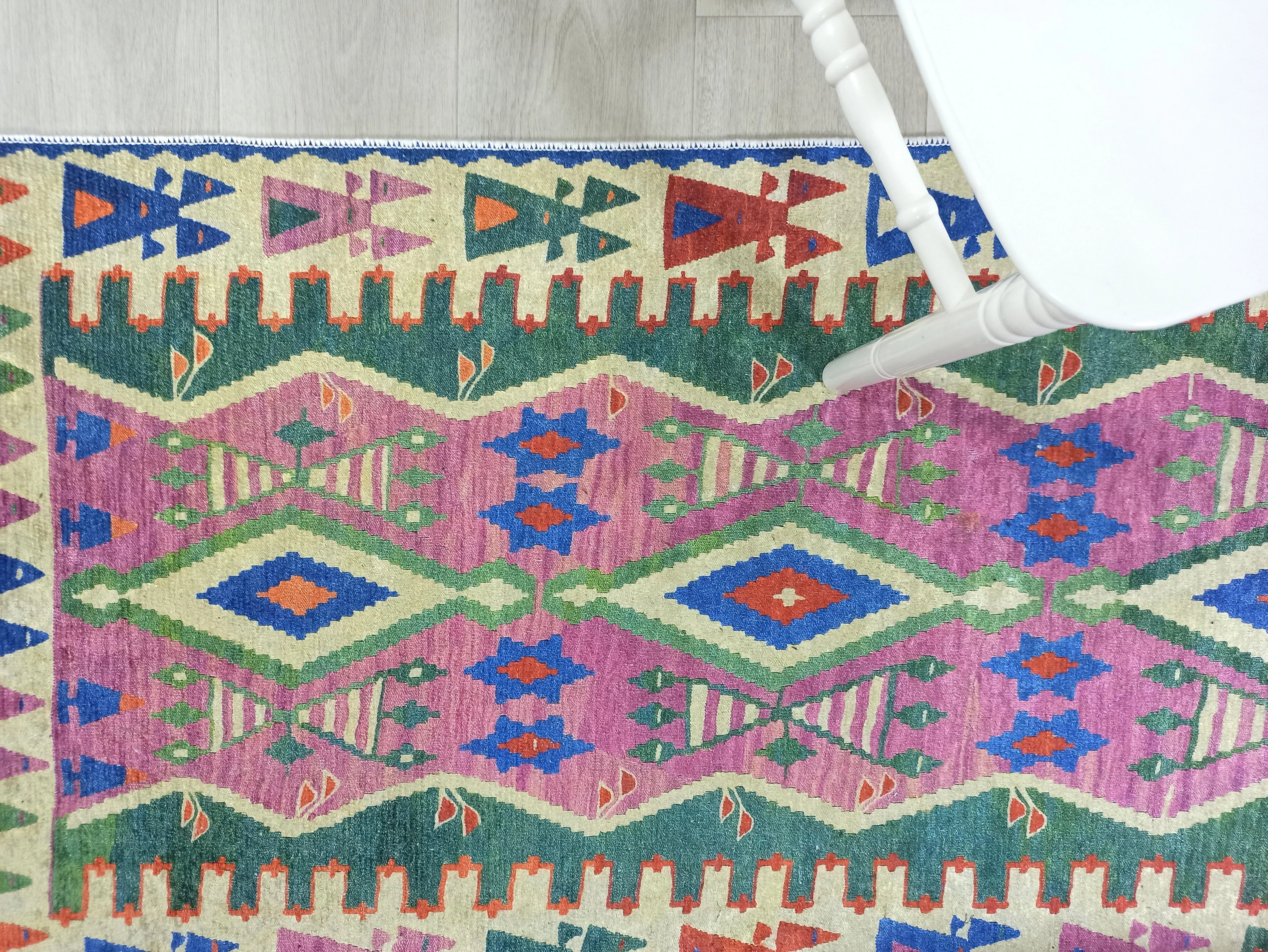 Kilim Tarzı Çok Renkli Modern Bohem Halı-Pera Halı