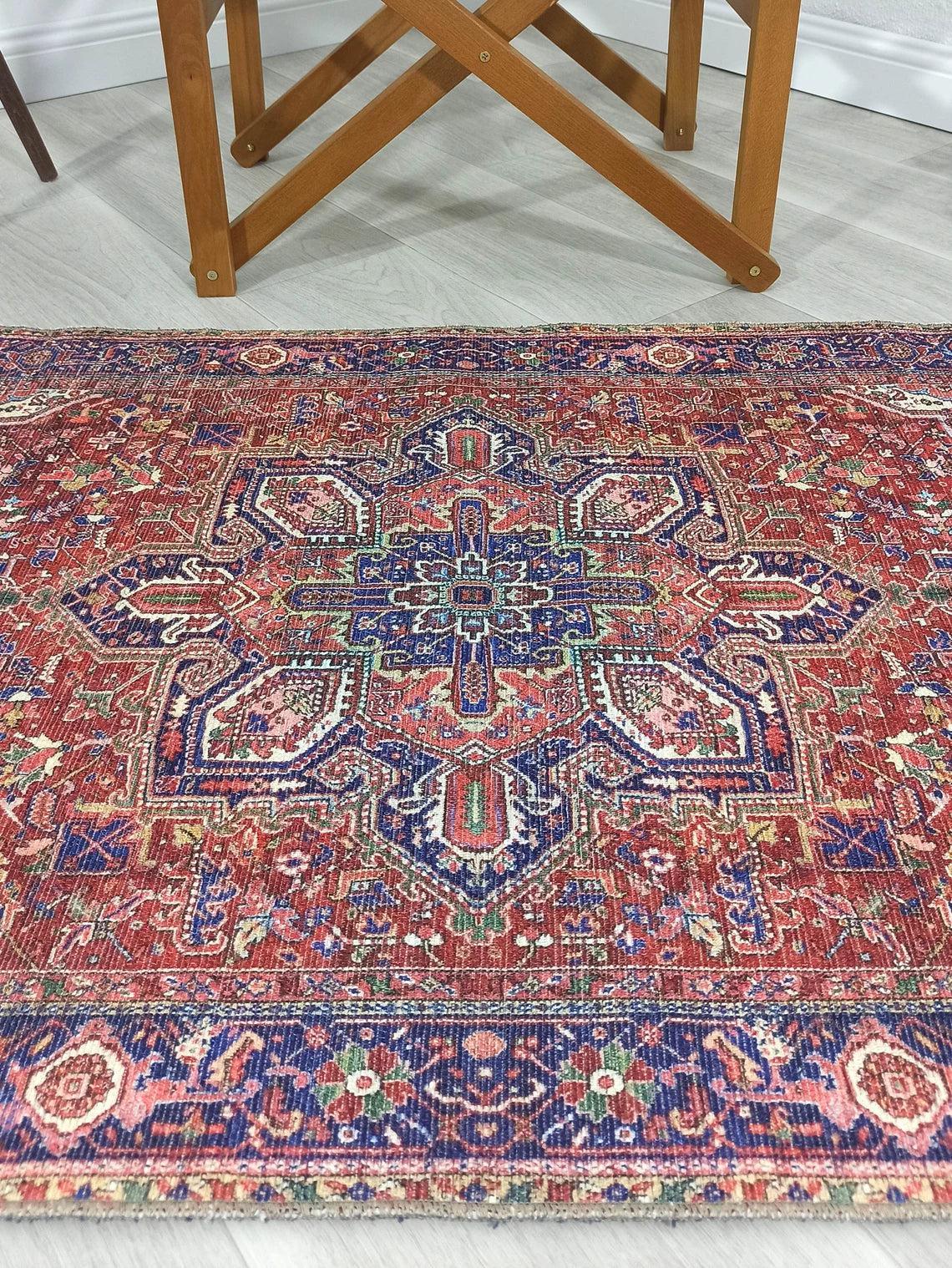 Kırmızı, Kiremit ve Bordo Tonlu Vintage Halı