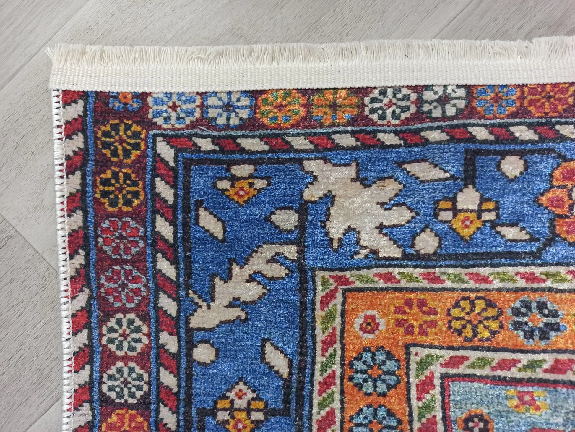 Kırmızı Mavi Vintage Otantik Halı-Pera Halı