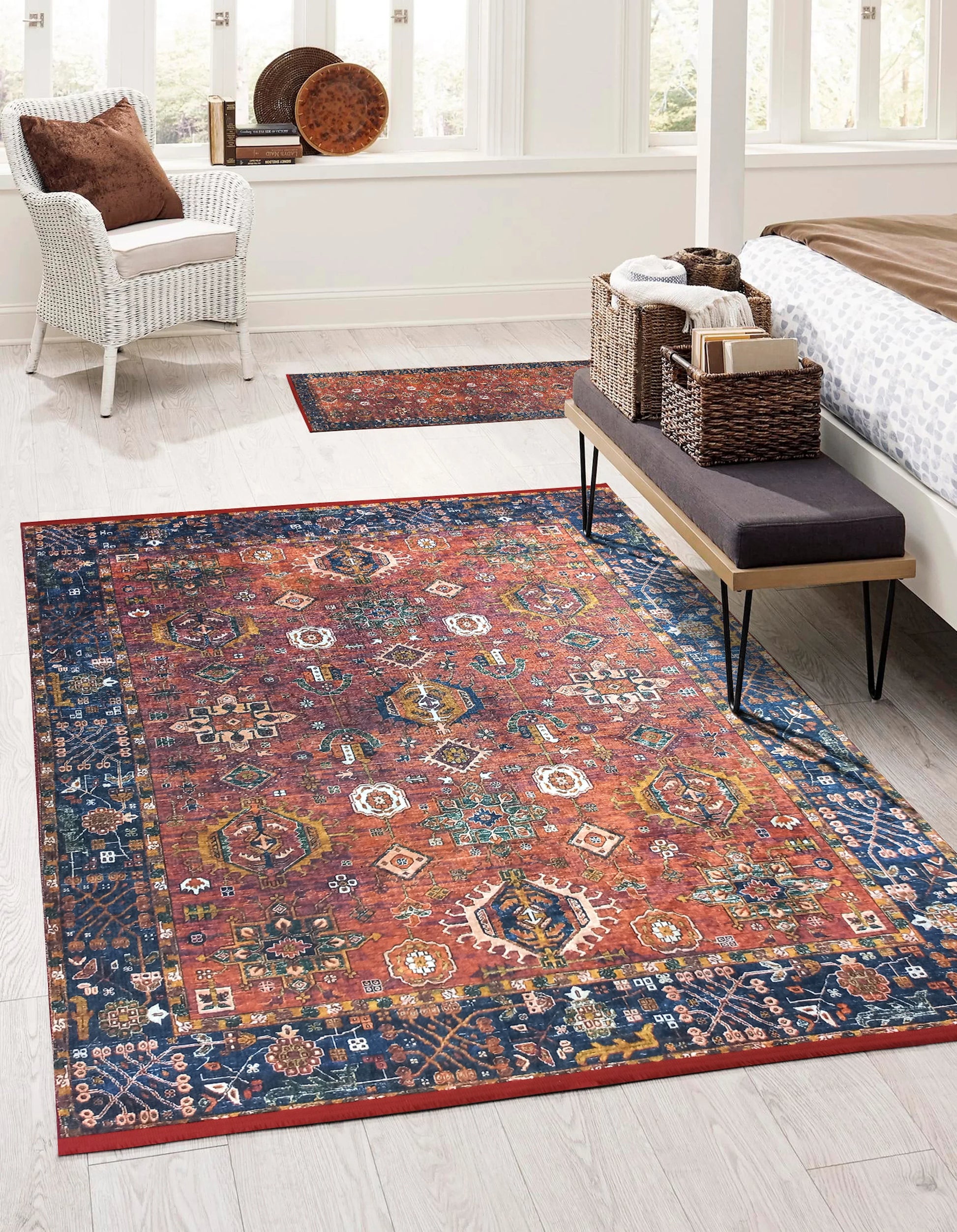 Kırmızı Uşak Vintage Antik Halı-Pera Halı