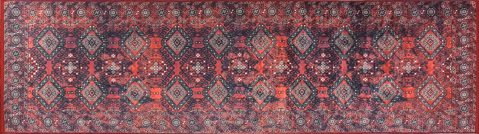 Kırmızı Uşak Vintage Tarzı Koridor Halısı