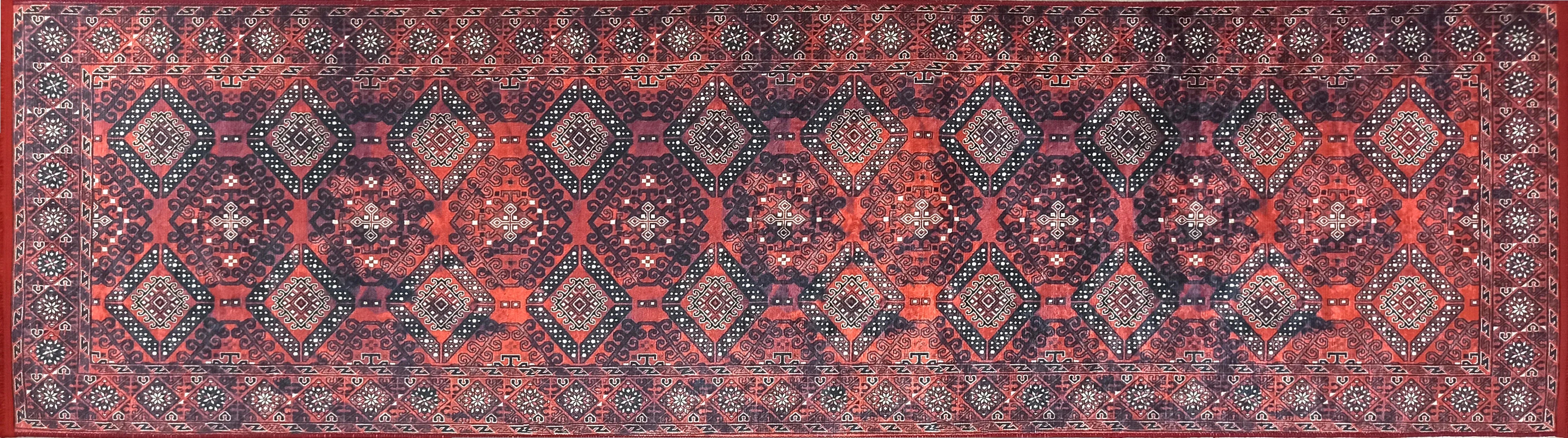 Kırmızı Uşak Vintage Tarzı Koridor Halısı