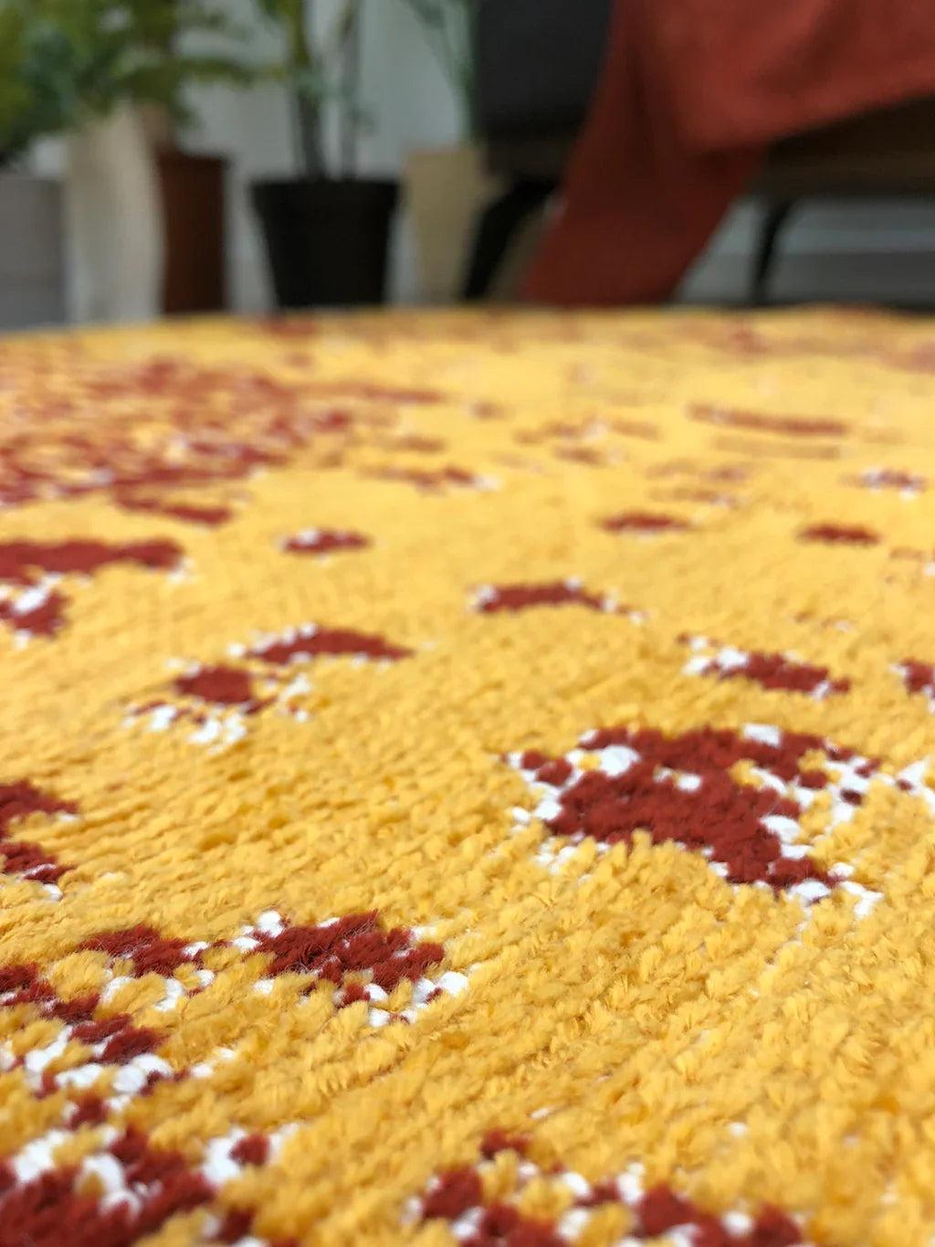 Kırmızı Yeşil Çift Taraflı Modern Yıkanabilir Antibakteriyel Halı-Pera Halı