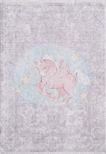 Kız Çocuk Odası Unicorn Desenli Halı