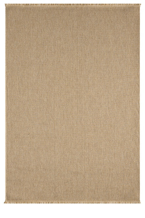 Koyu Bej Jüt Hasır Görünümlü Modern Halı-Pera Halı