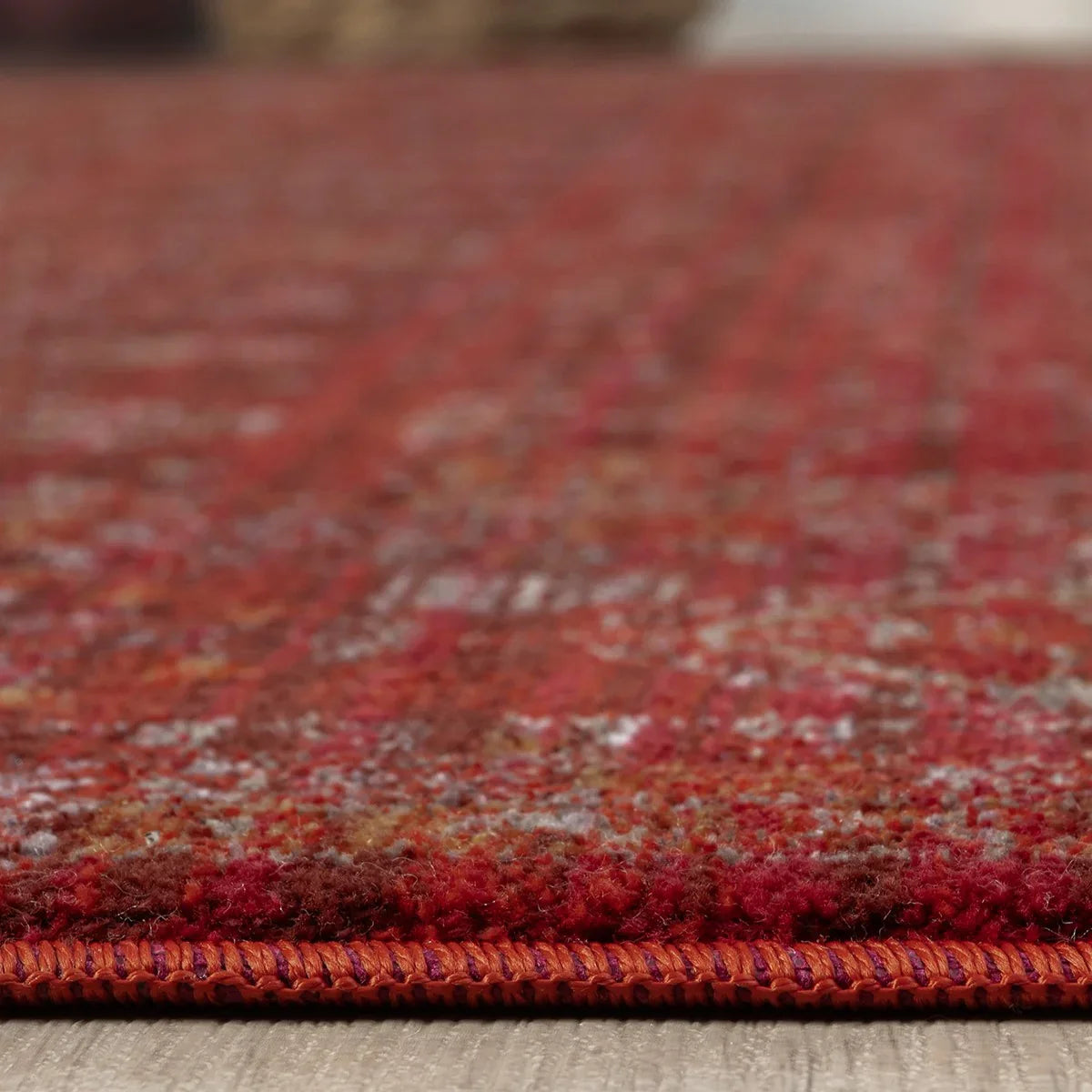 Koyu Bordo Kırmızı Otantik Vintage Desenli Halı