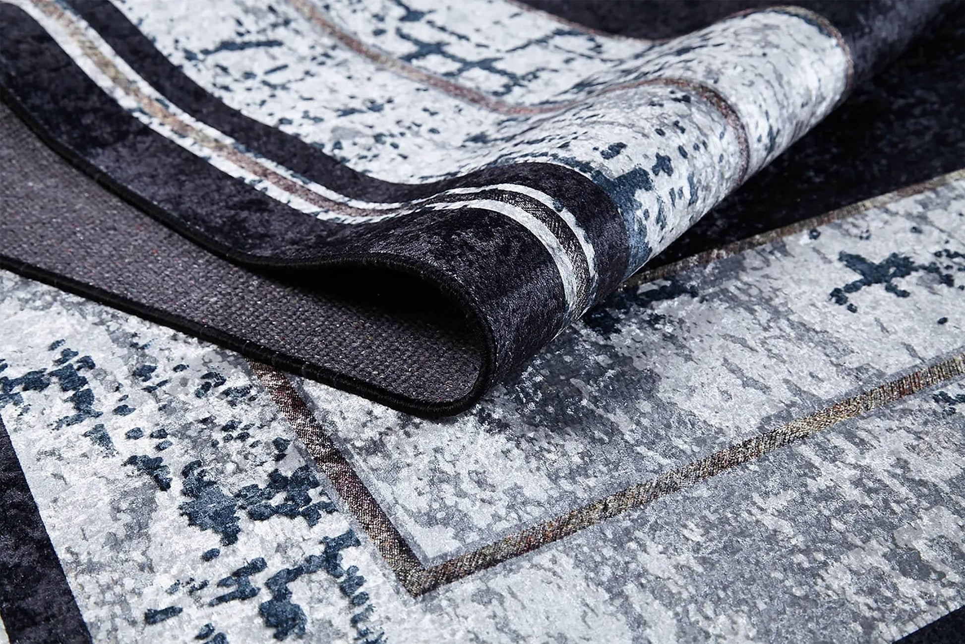 Koyu Füme Modern Çerçeveli Halı-Pera Halı