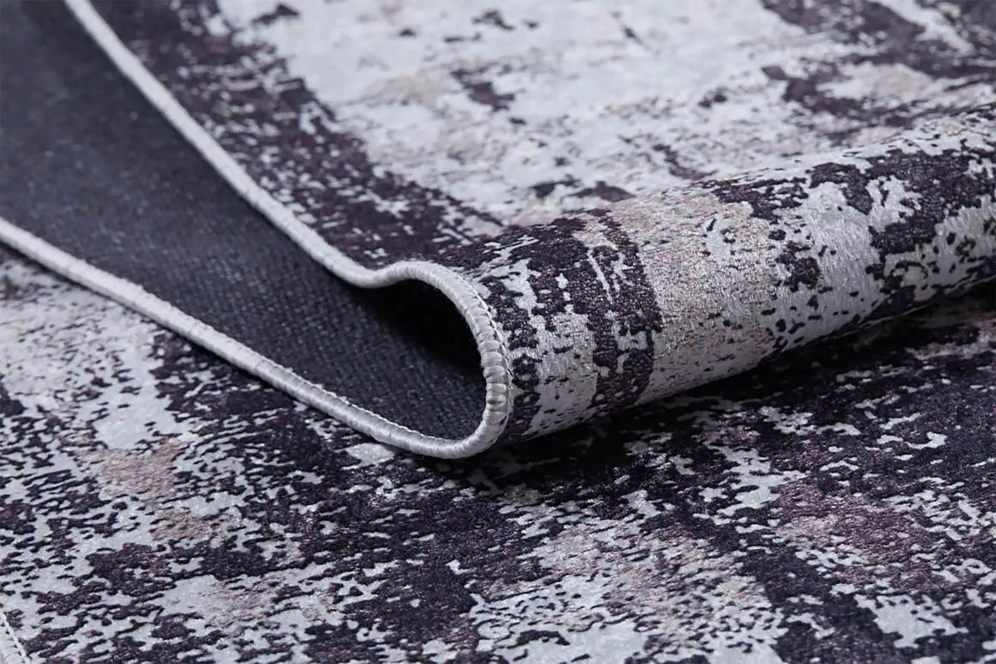 Koyu Füme ve Gri Modern Soyut Sanat Halısı-Pera Halı