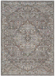 Koyu Gri Çok Renkli Otantik Eskitme Desenli Halı-Pera Halı