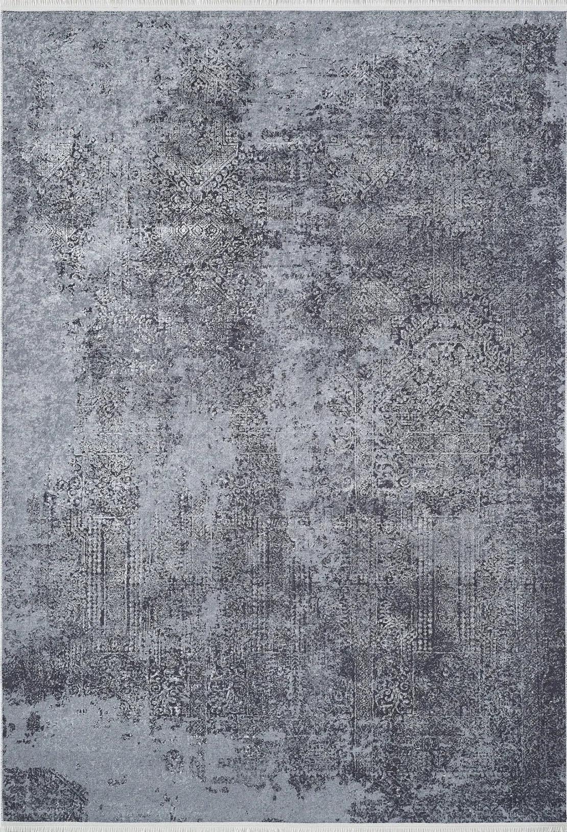 Koyu Gri Eskitme Efektli Halı-Pera Halı