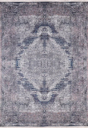 Koyu Gri Mavi Eskitme Vintage Otantik Halı-Pera Halı