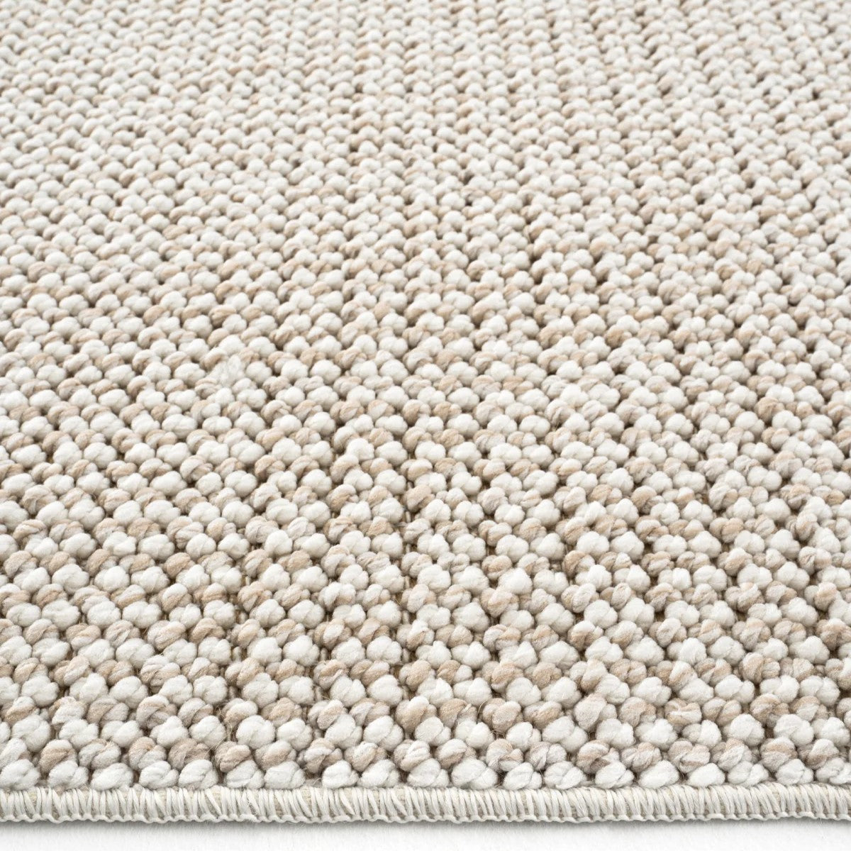 Krem Bej Bukle Dokulu Düz Renk Modern Halı-Pera Halı