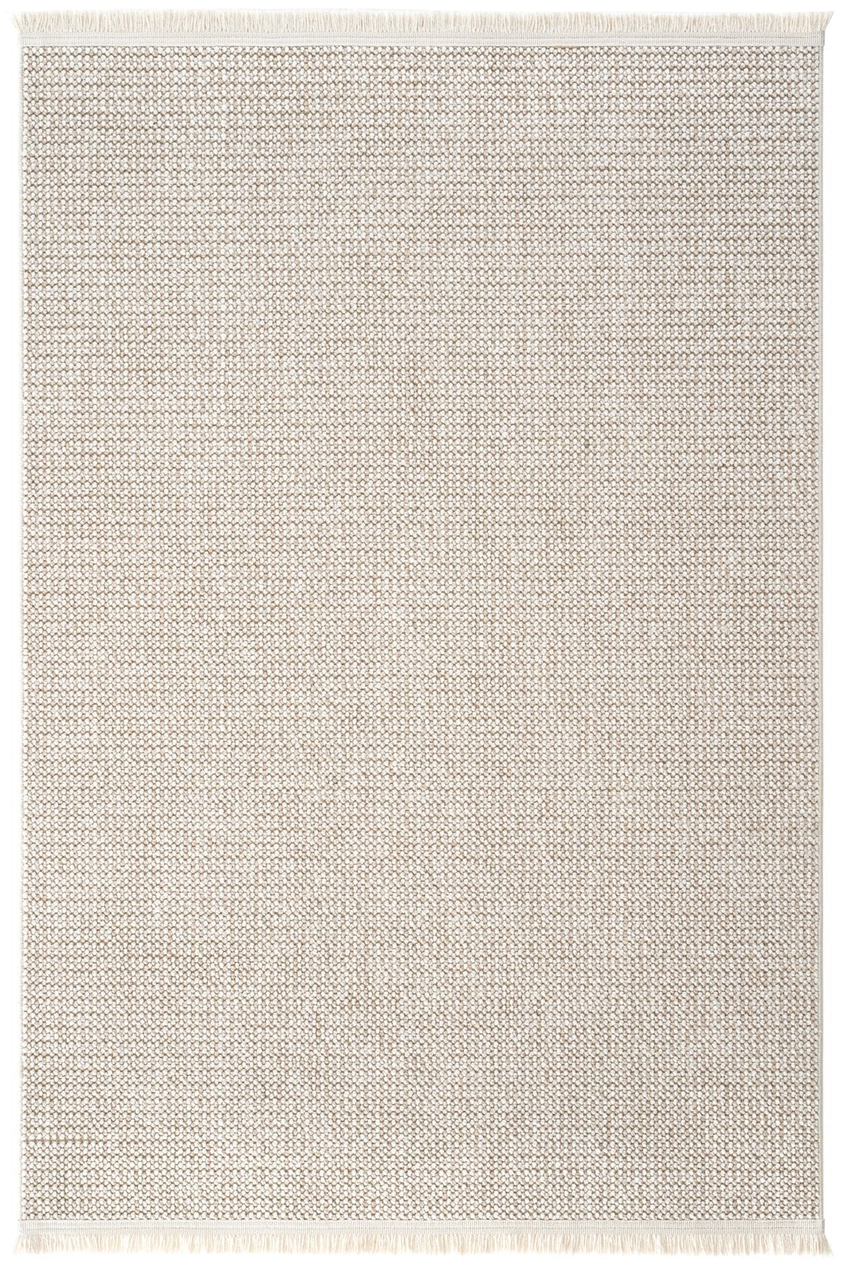 Krem Bej Bukle Dokulu Düz Renk Modern Halı-Pera Halı