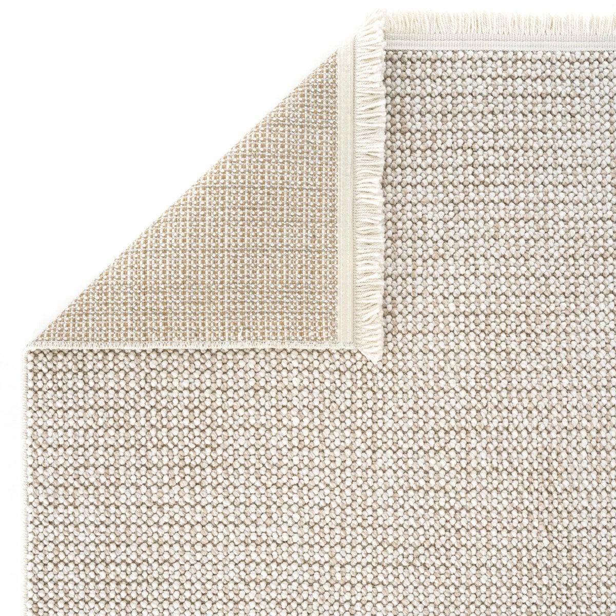 Krem Bej Bukle Dokulu Düz Renk Modern Halı-Pera Halı