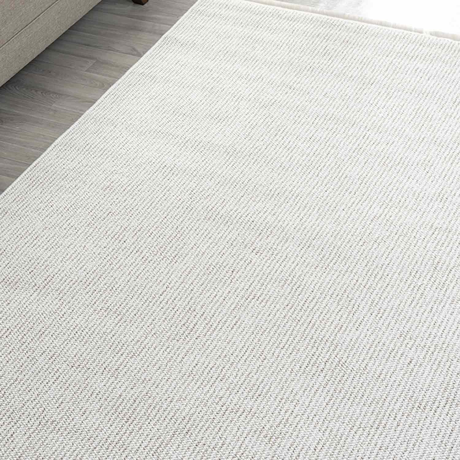 Krem Bej Düz Renk Kalın Dokulu Modern Halı-Pera Halı