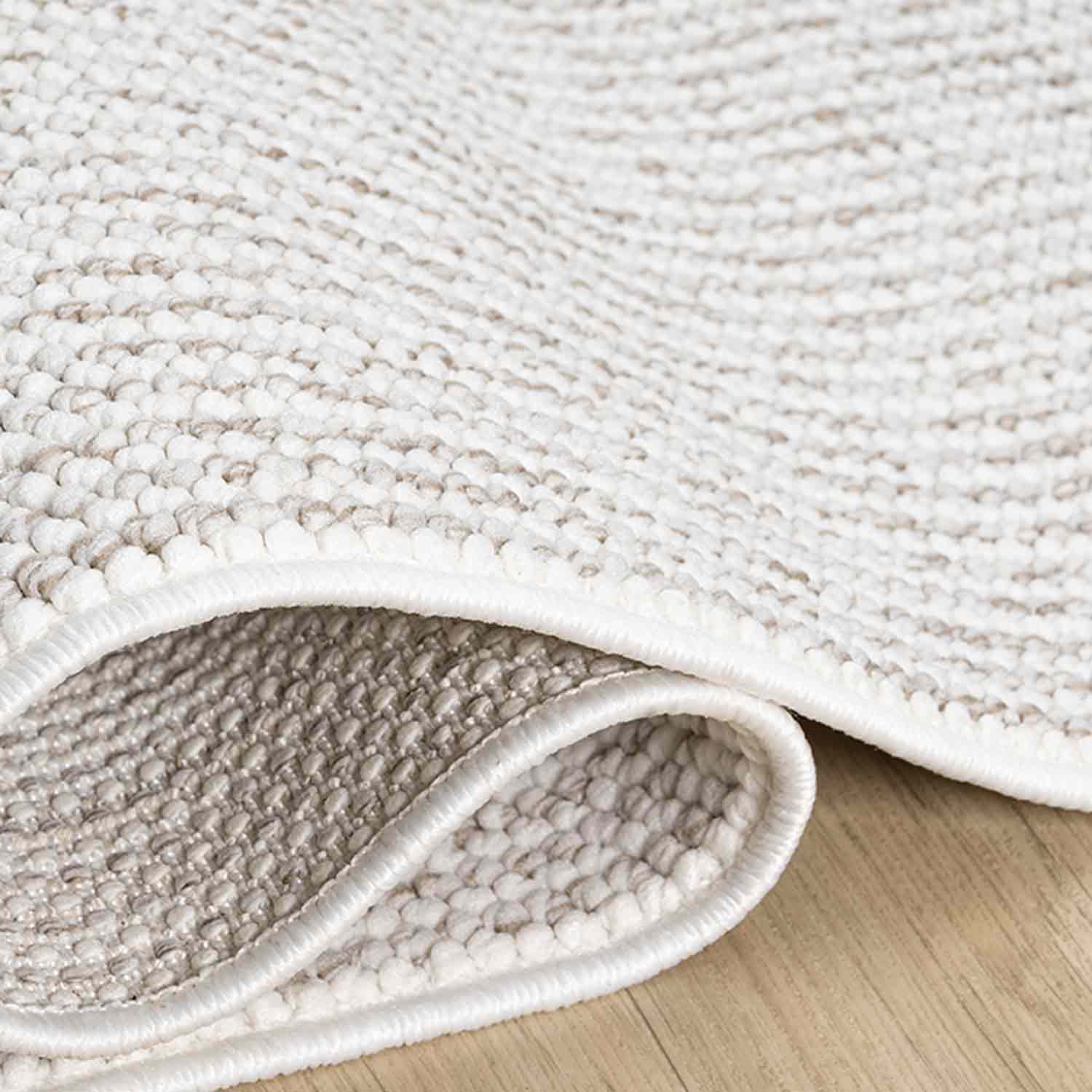 Krem Bej Düz Renk Kalın Dokulu Modern Halı-Pera Halı