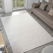 Krem Bej Düz Renk Kalın Dokulu Modern Halı-Pera Halı