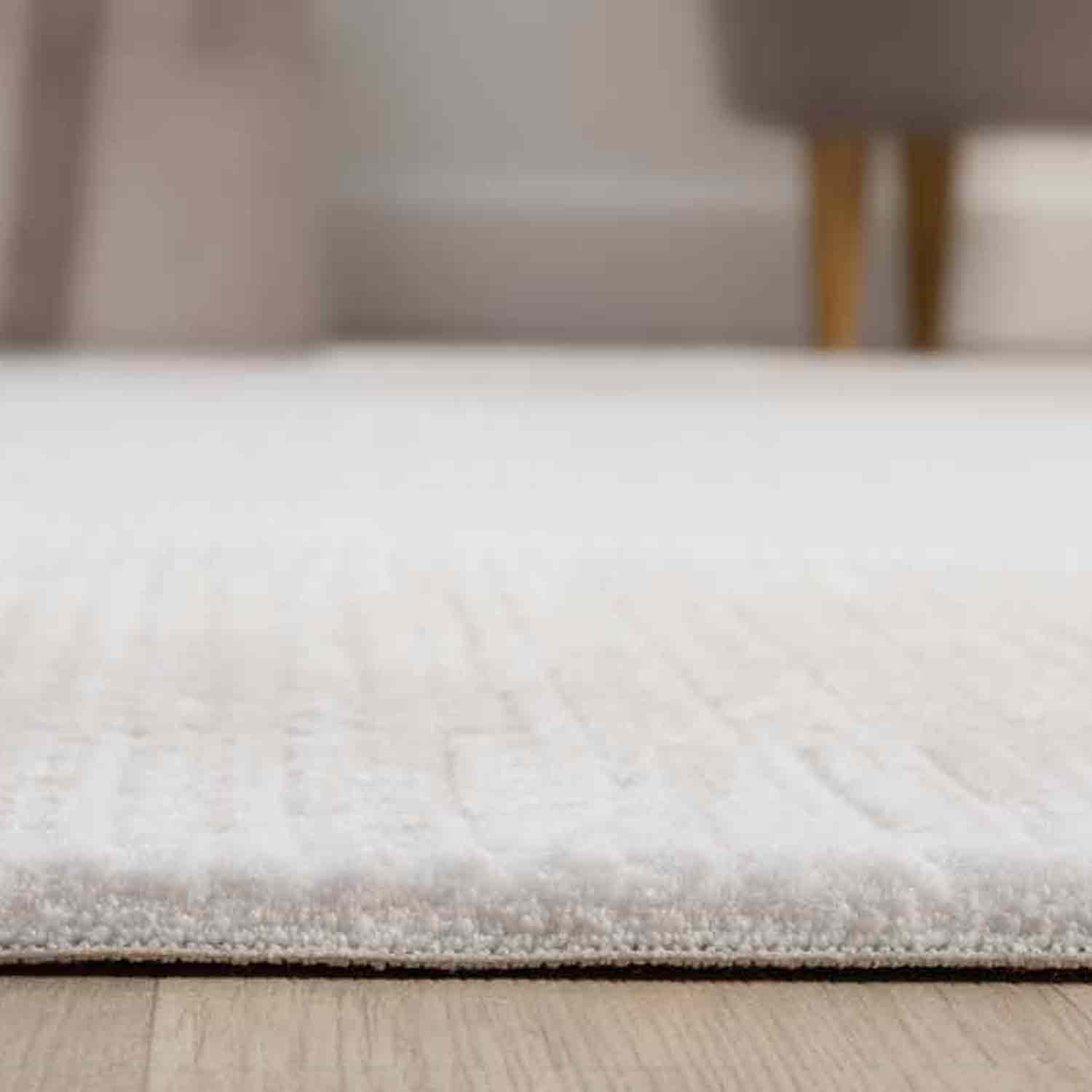 Krem Bej Eskitme Bordürlü Sade Modern Halı-Pera Halı