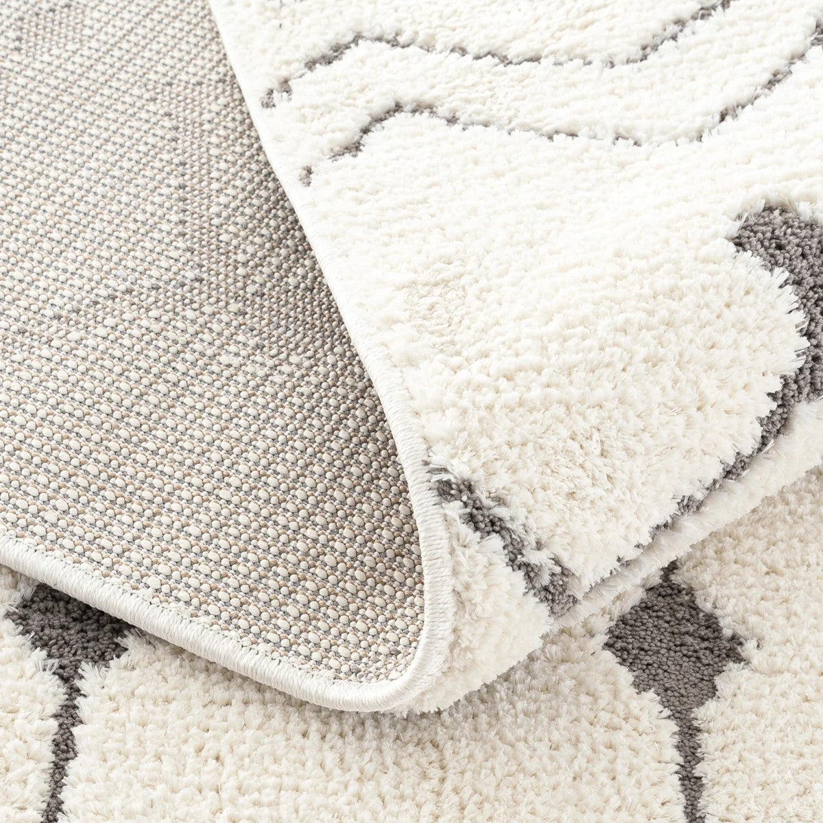 Krem Bej Etnik Geometrik Saçaklı Modern Halı-Pera Halı