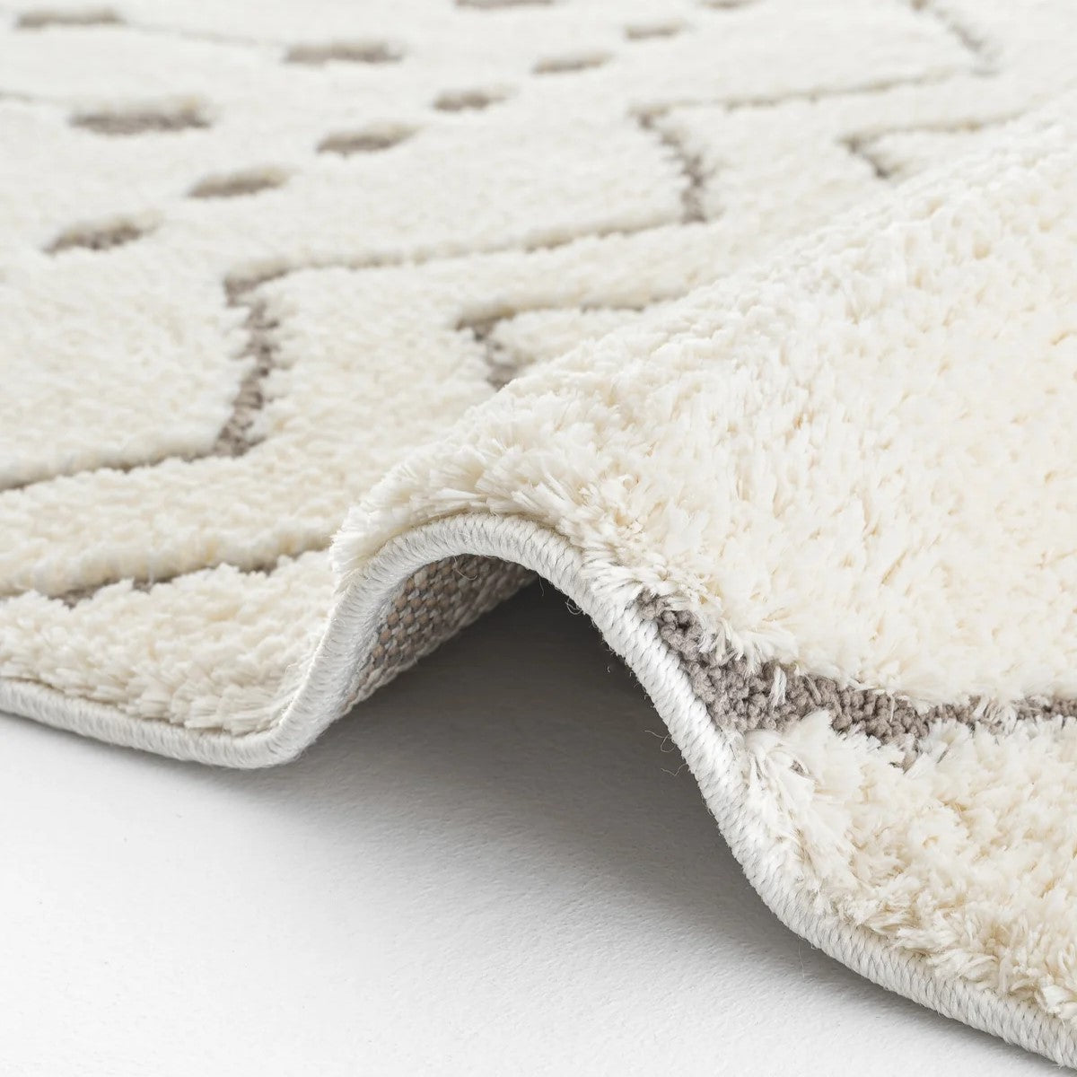 Krem Bej Etnik Geometrik Saçaklı Modern Halı-Pera Halı