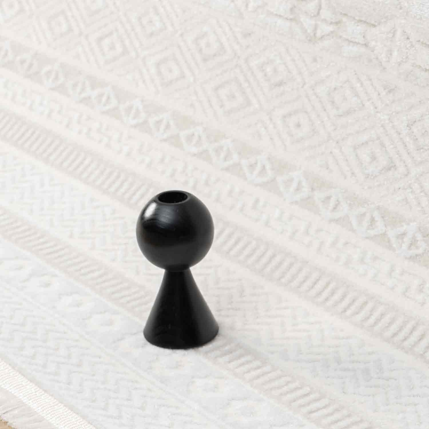 Krem Bej Etnik Şerit Desenli Modern Halı-Pera Halı