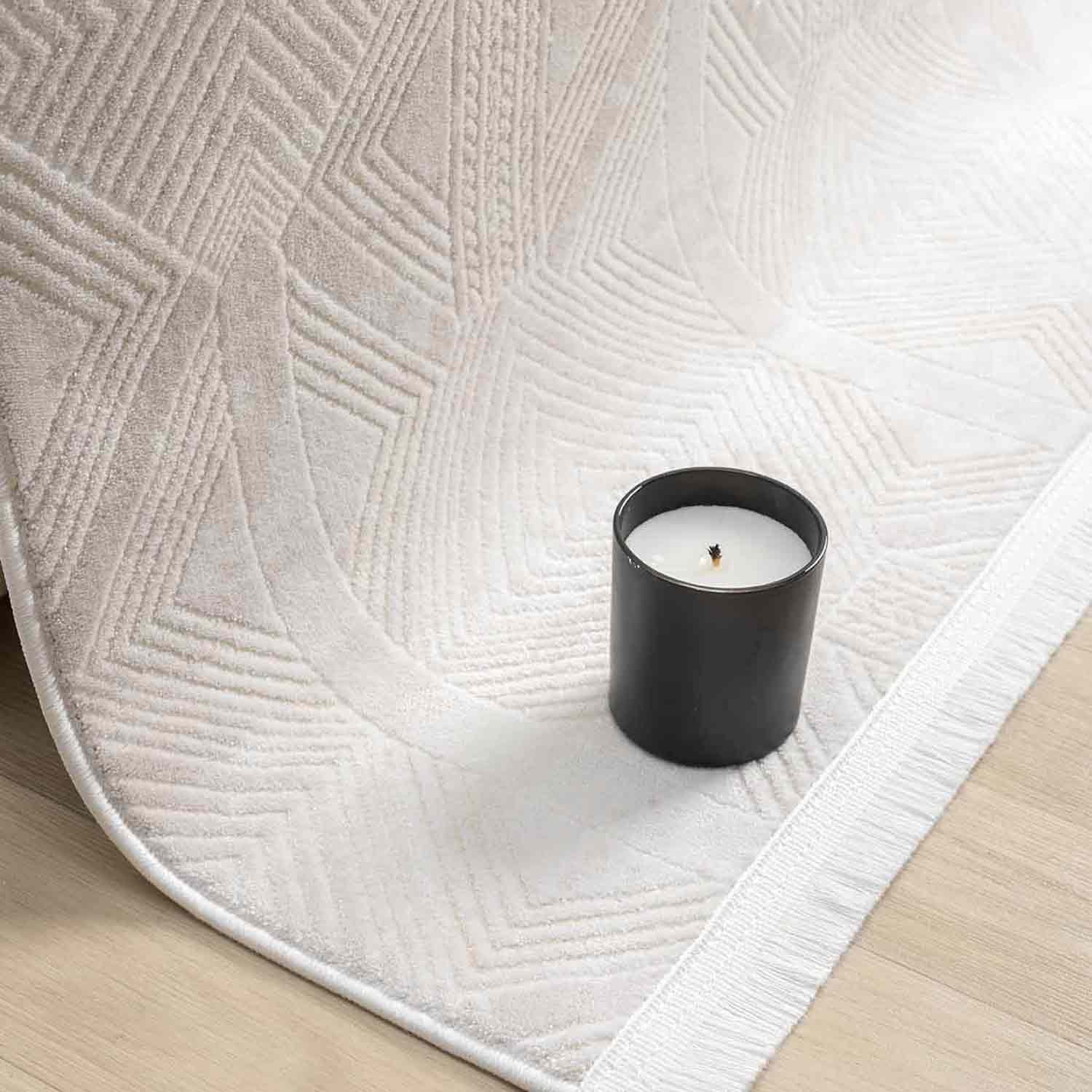 Krem Bej Geometrik Etnik Modern Halı-Pera Halı