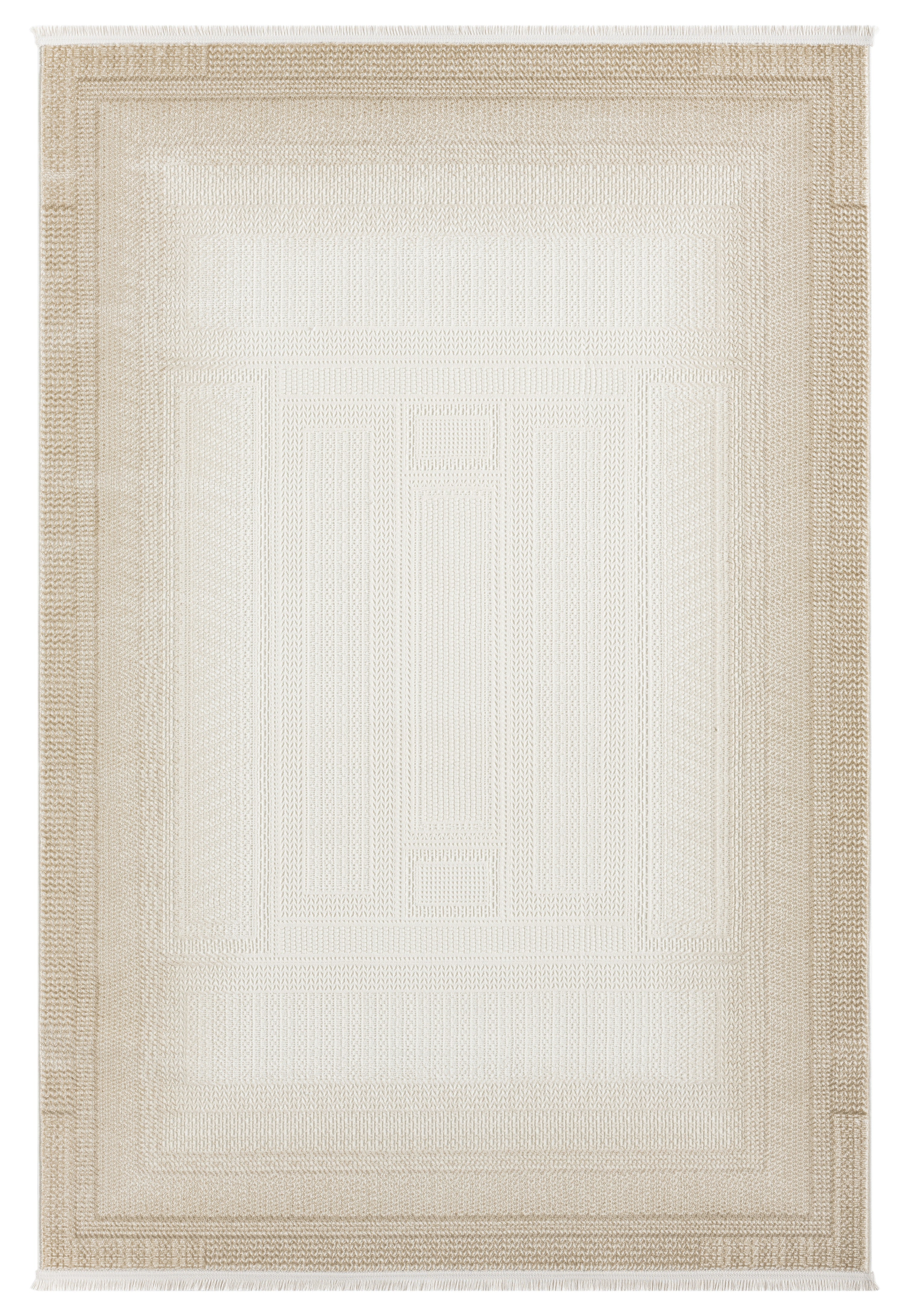 Krem Bej Gradien Bordürlü Modern Halı-Pera Halı