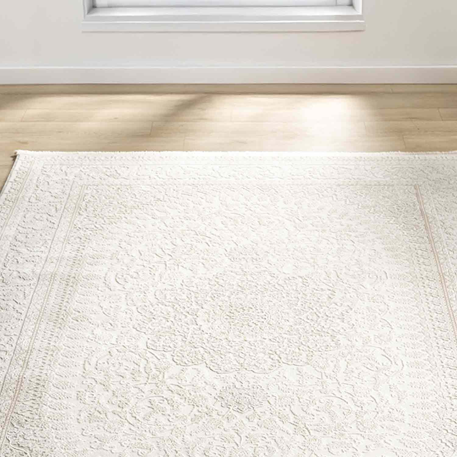 Krem Bej Klasik Medallion Desenli Halı-Pera Halı